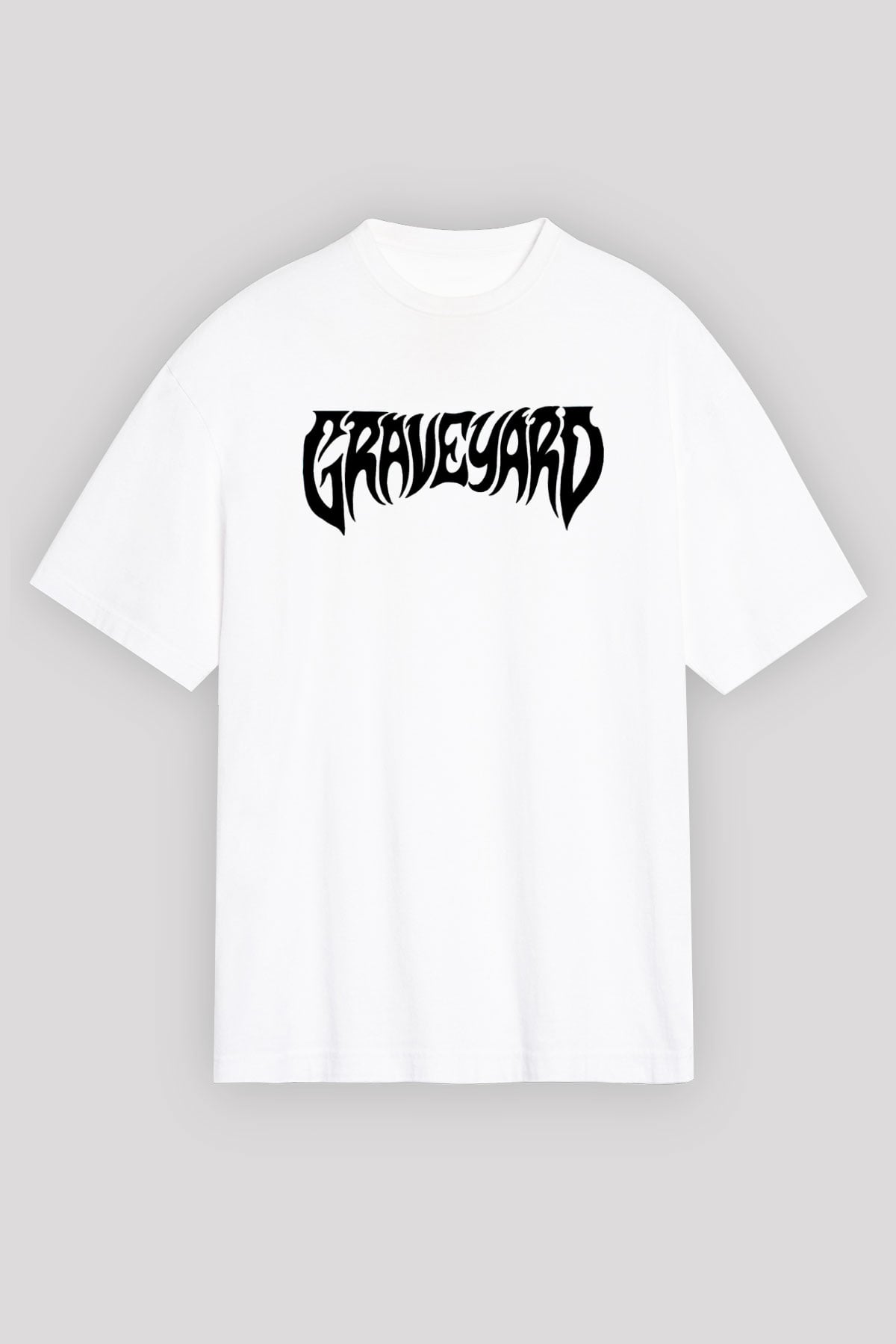 Graveyard Beyaz Unisex Tişört T-Shirt - TişörtFabrikası