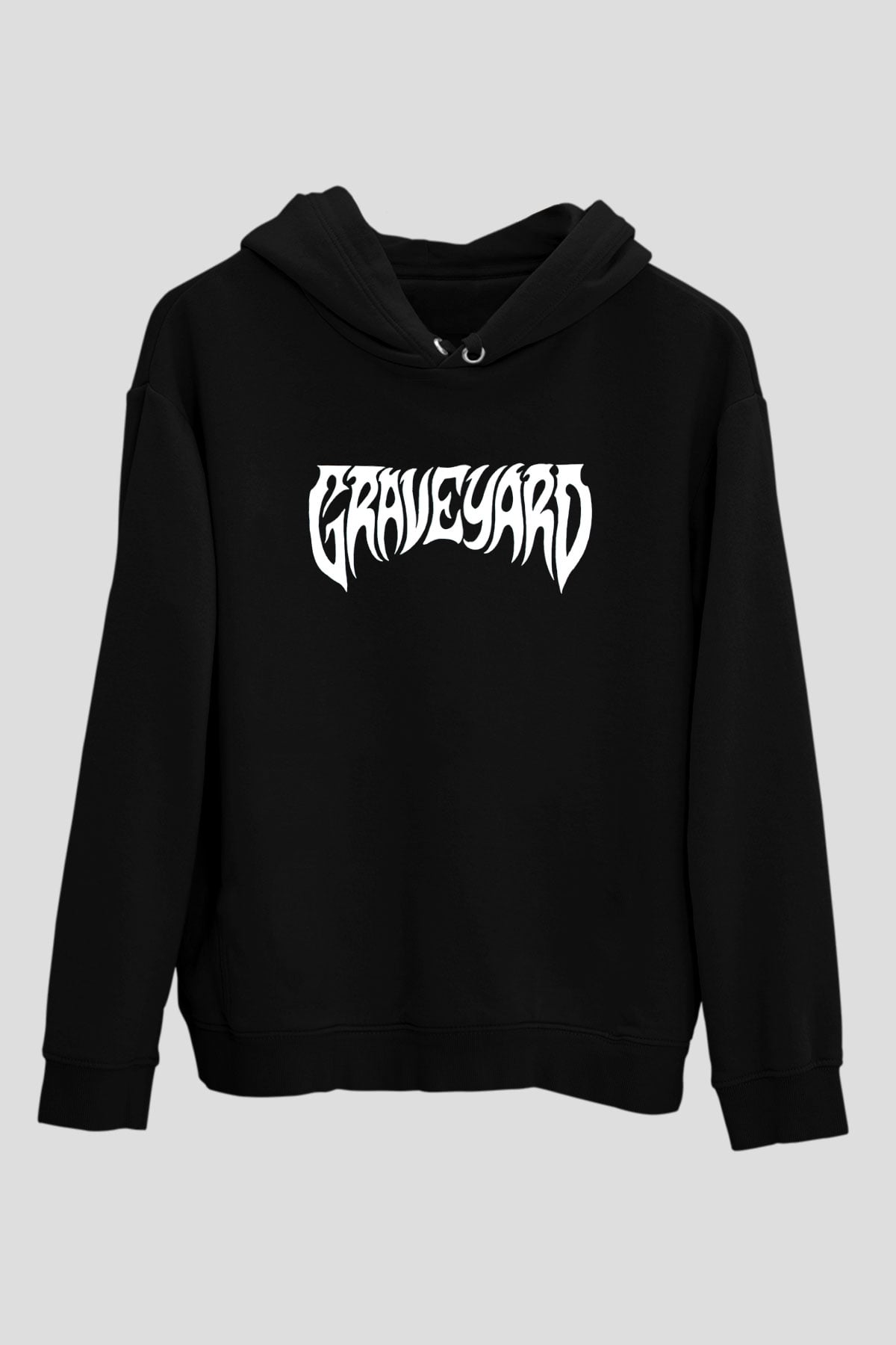 Graveyard Siyah Unisex Kapüşonlu Sweatshirt