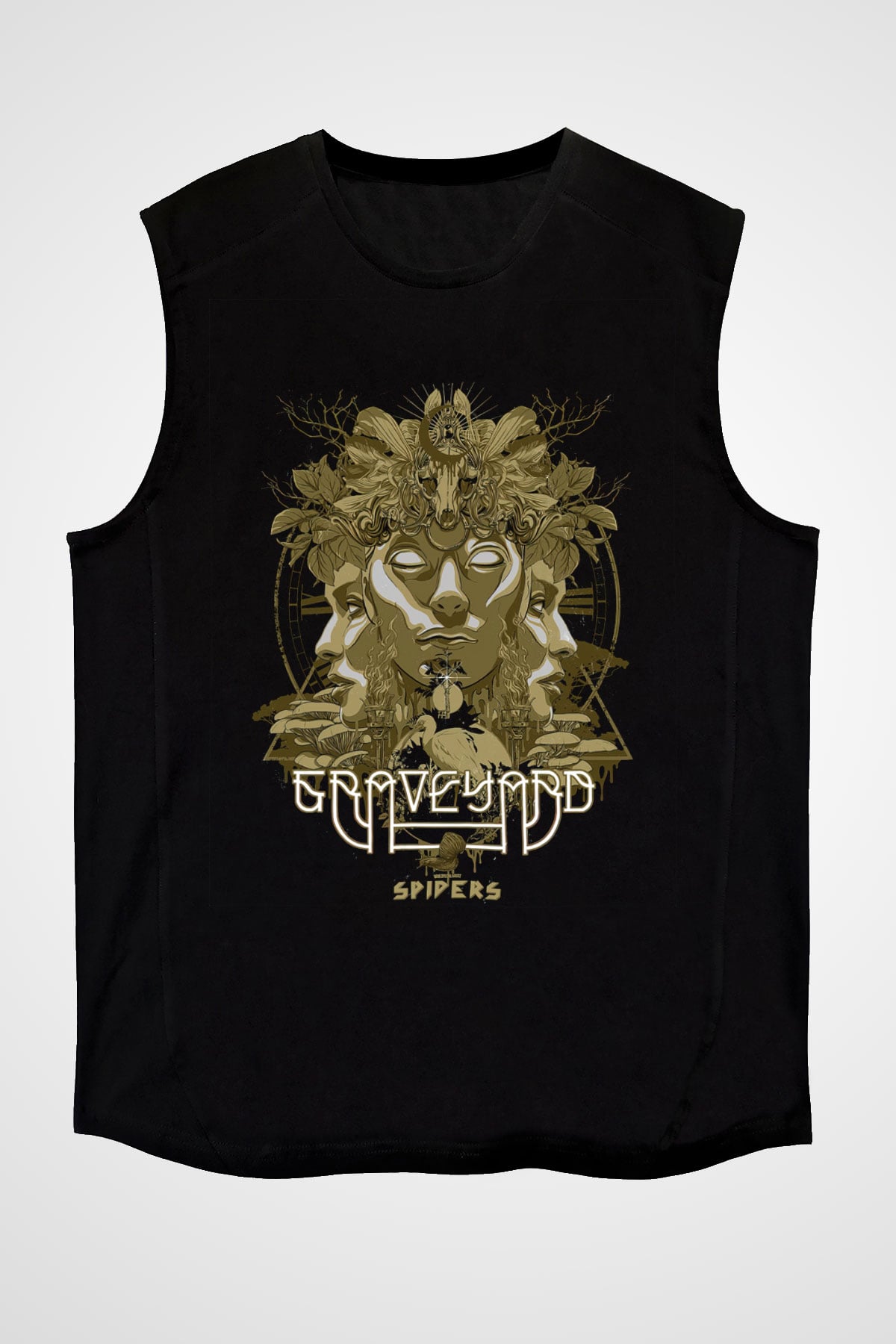 Graveyard Siyah Unisex Kolsuz Tişört