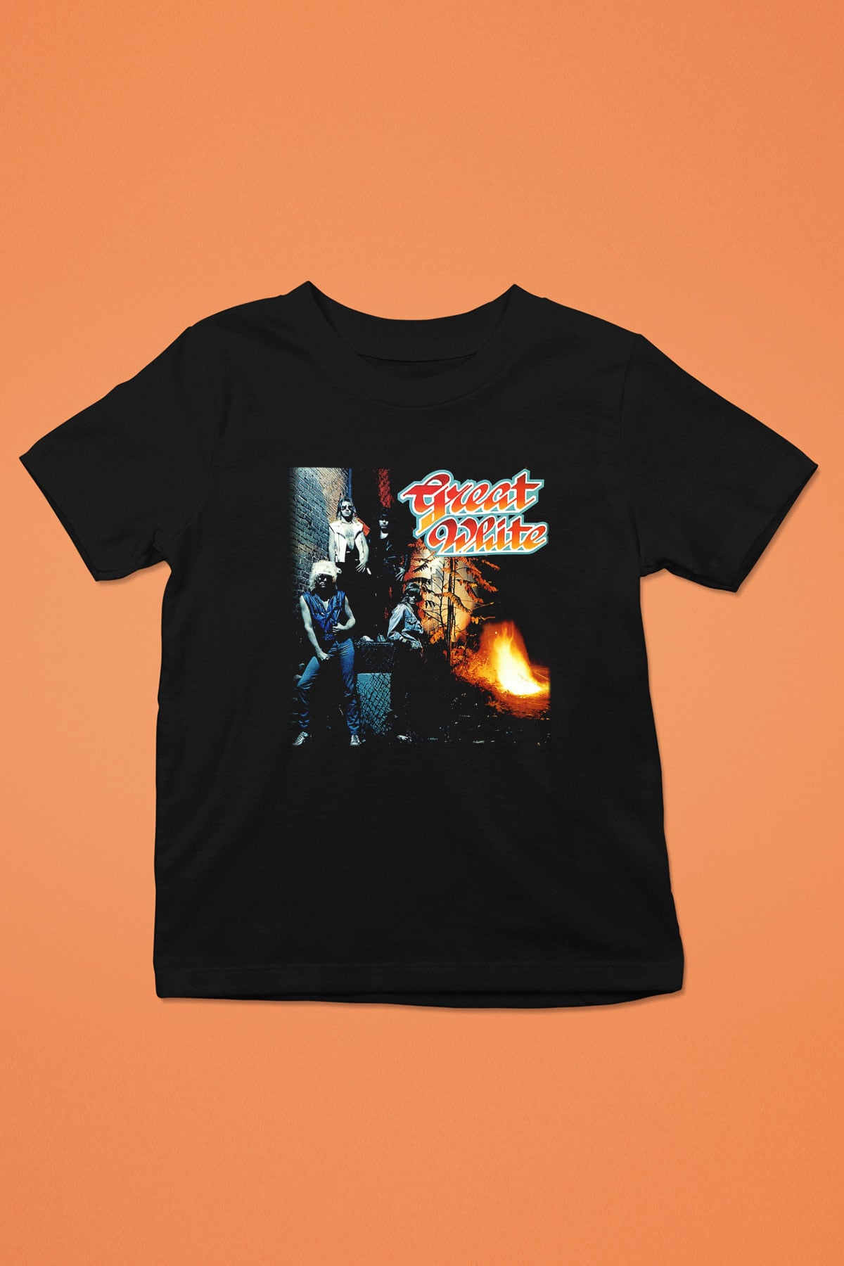 Great White Baskılı Siyah Unisex Çocuk Tişört