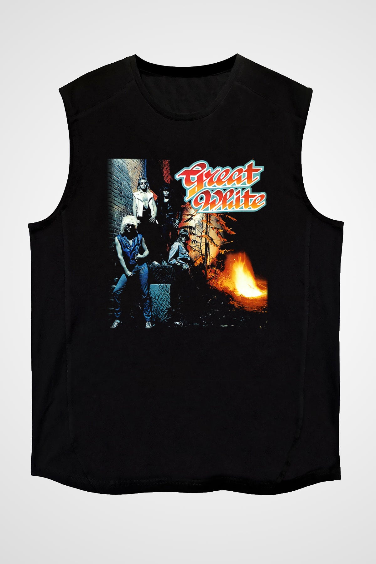 Great White Siyah Unisex Kolsuz Tişört