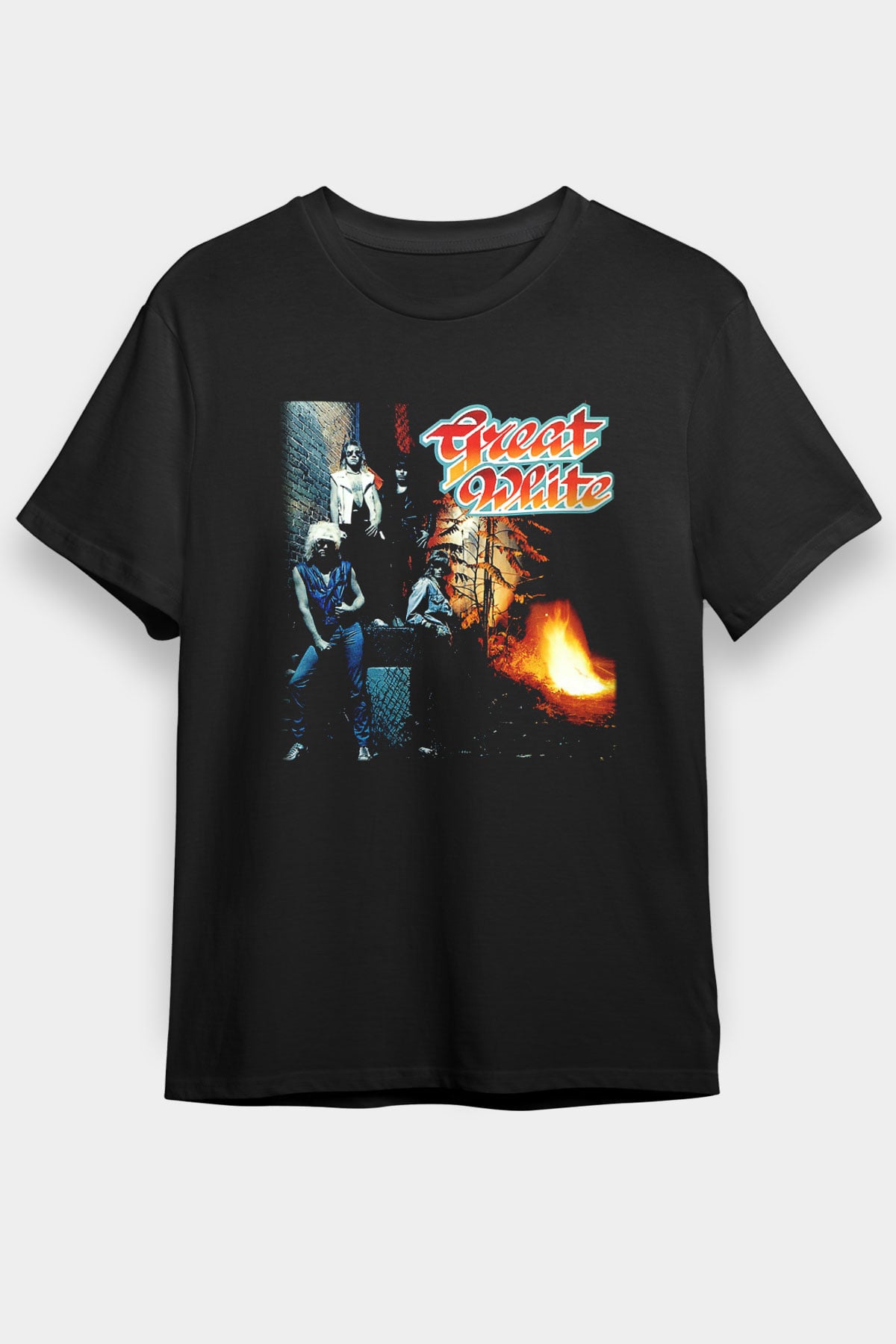 Great White Siyah Unisex Tişört T-Shirt - TişörtFabrikası