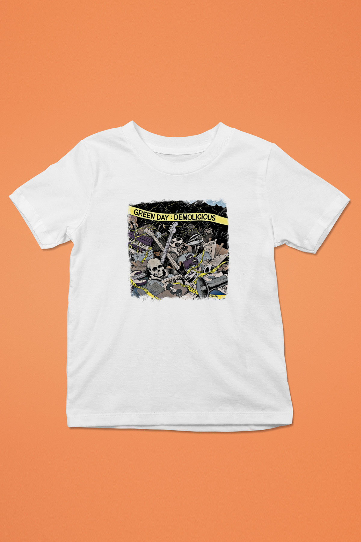 Green Day Baskılı Unisex Beyaz Çocuk Tişört