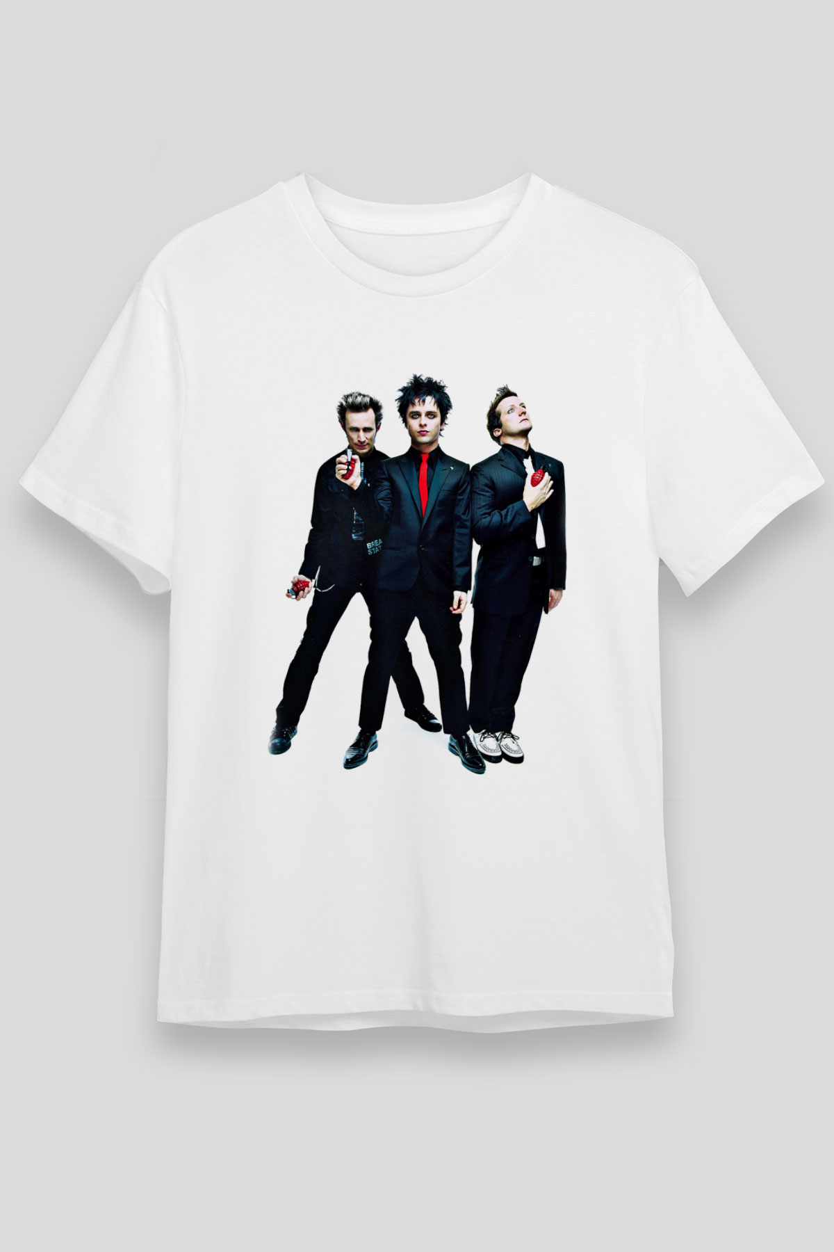 Green Day Baskılı Unisex Beyaz Tişört