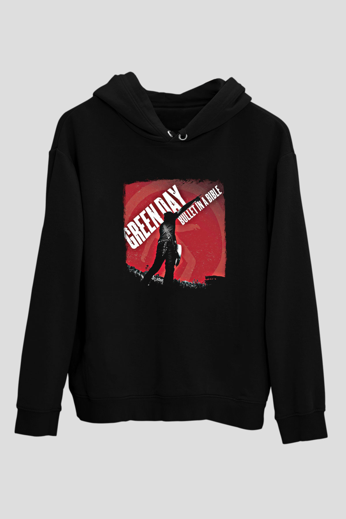 Green Day Baskılı Unisex Siyah Hoodie