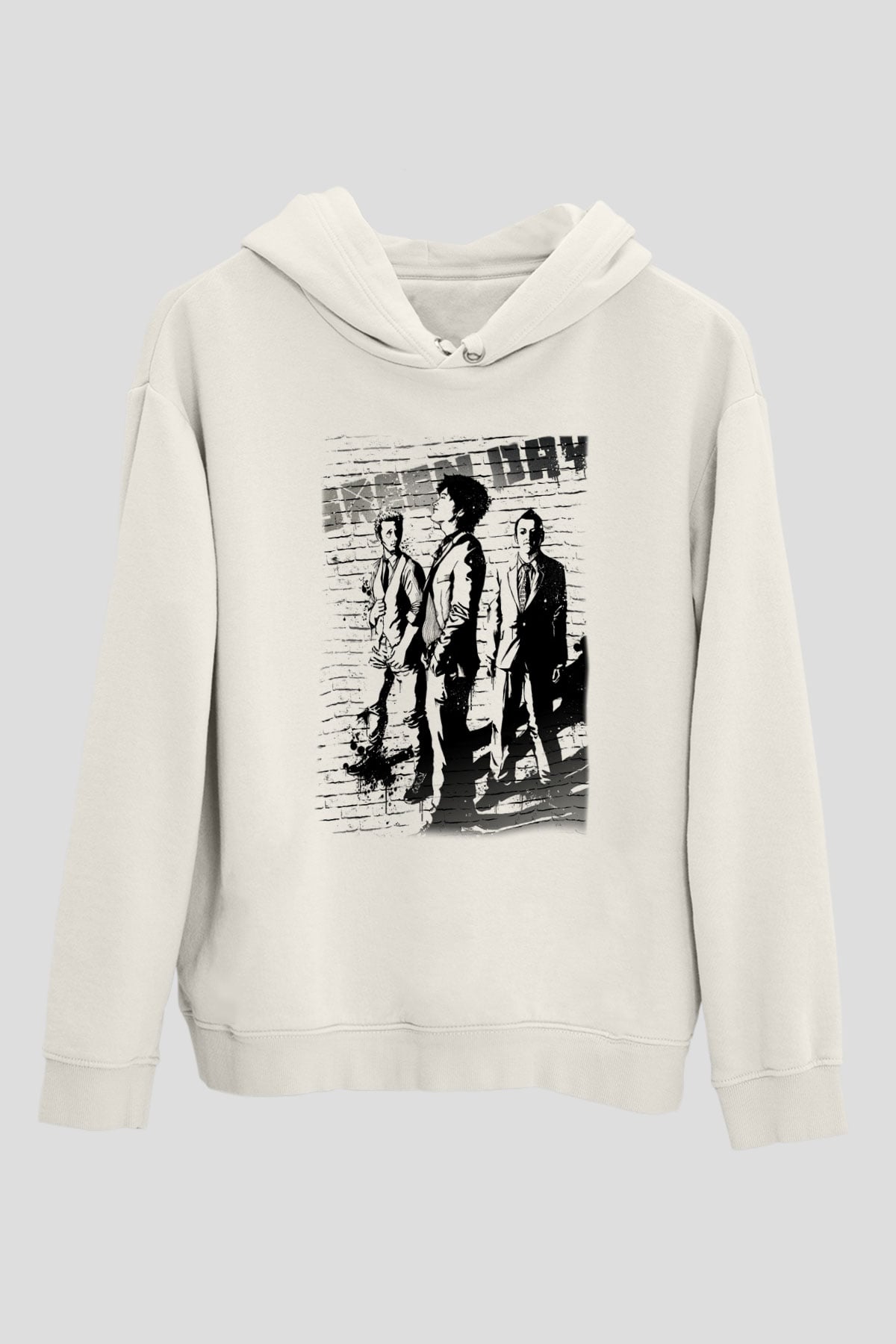 Green Day Beyaz Unisex Kapüşonlu Sweatshirt