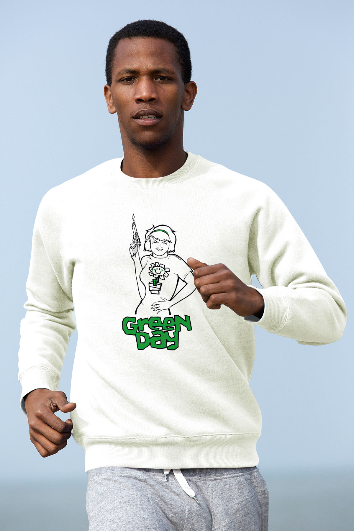 Green Day Beyaz Unisex Sweatshirt