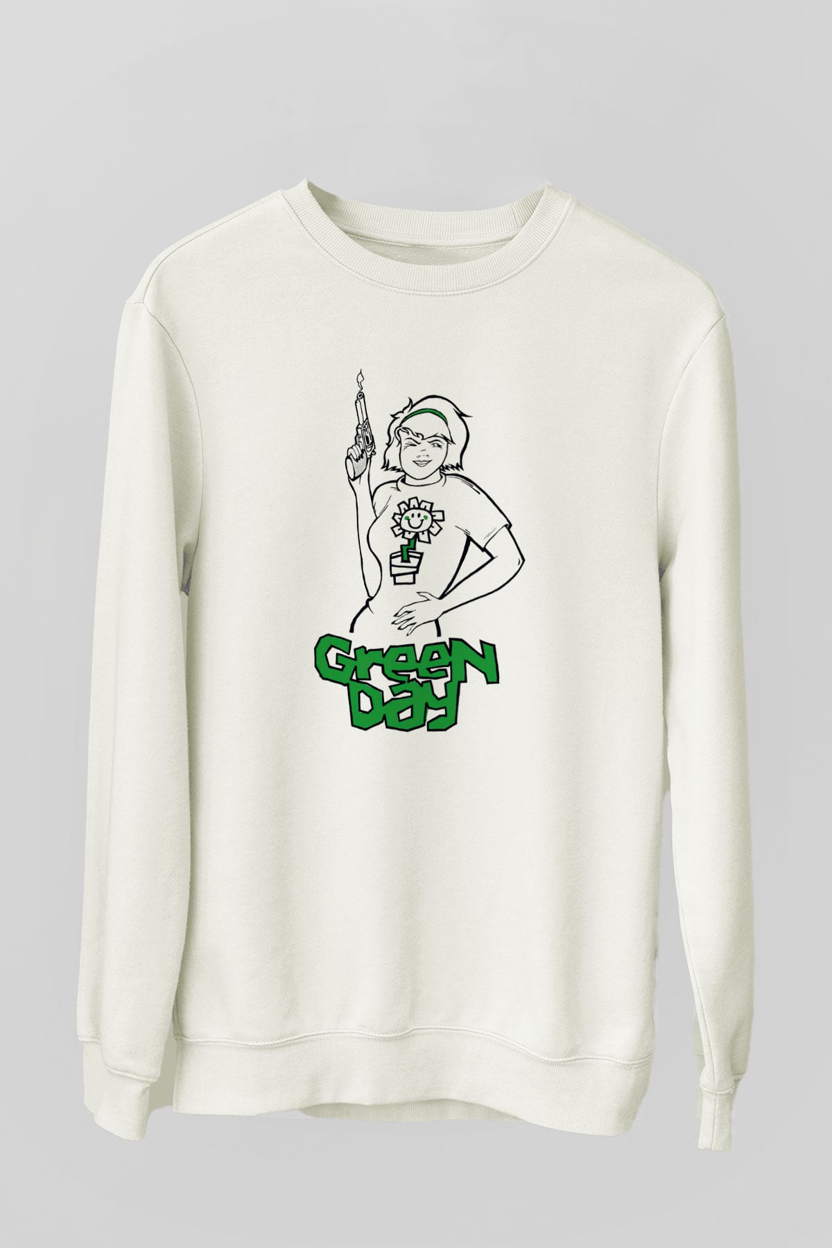 Green Day Beyaz Unisex Sweatshirt