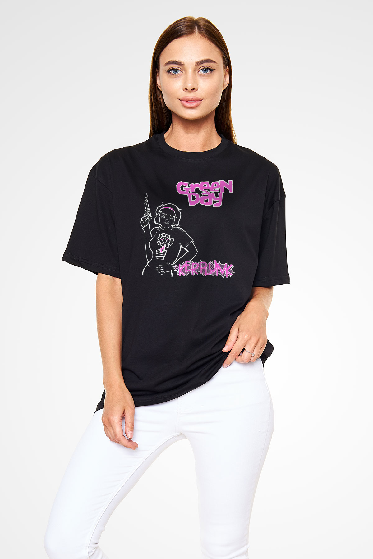 Green Day Siyah Unisex Oversize Tişört T-Shirt