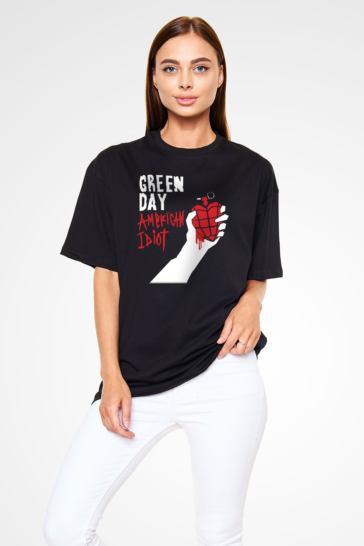 Green Day Siyah Unisex Oversize Tişört T-Shirt