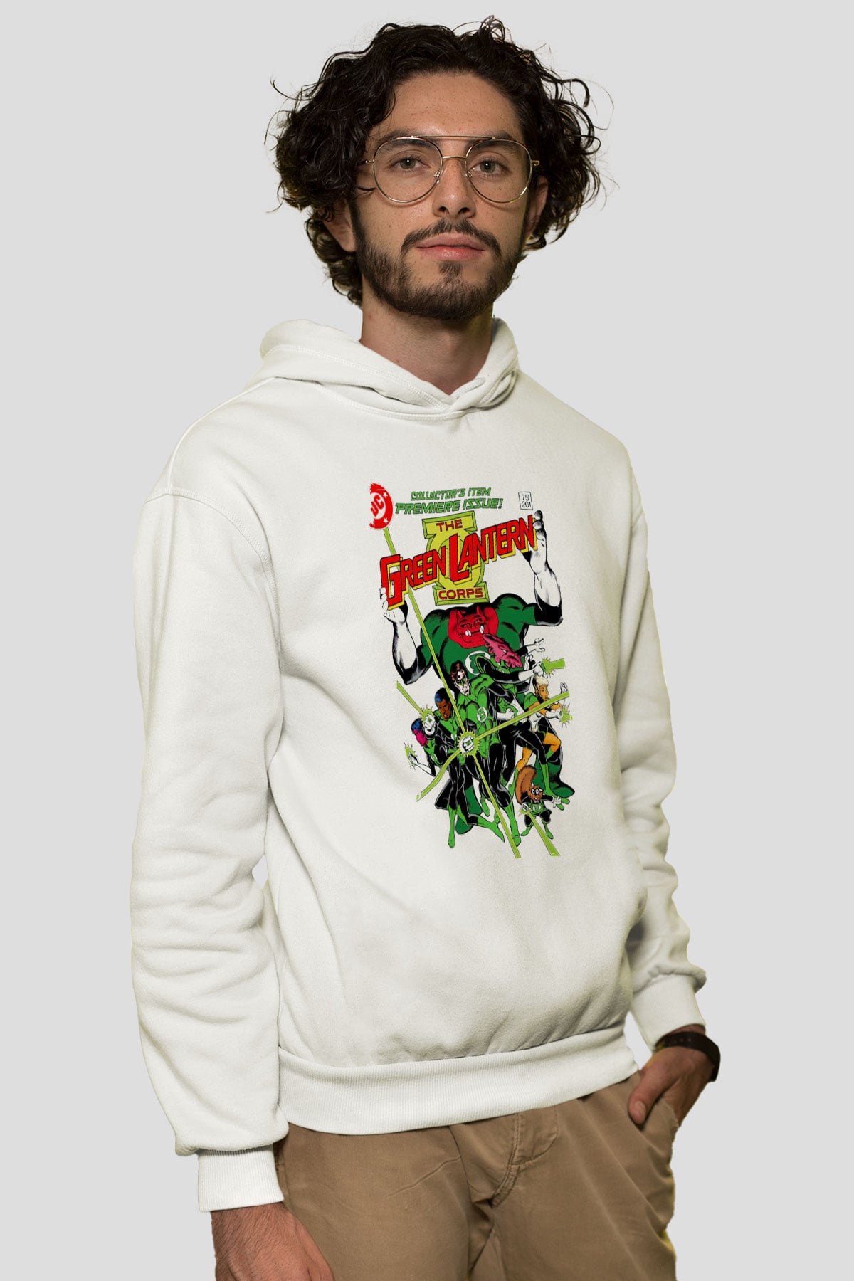 Green Lantern Beyaz Unisex Hoodie