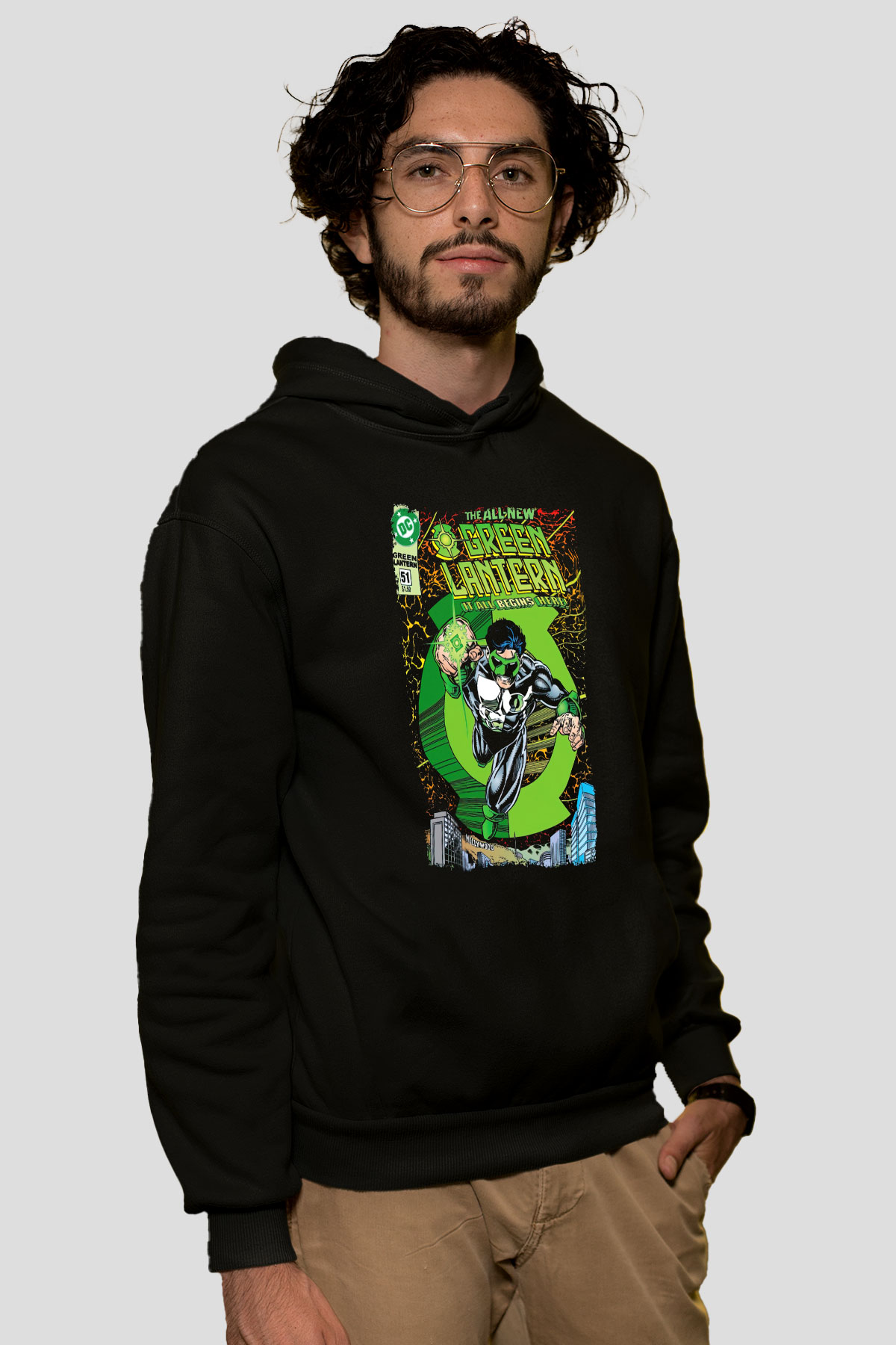 Green Lantern Siyah Unisex Hoodie
