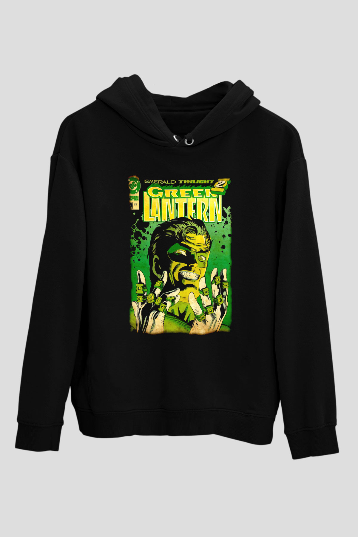 Green Lantern Siyah Unisex Hoodie
