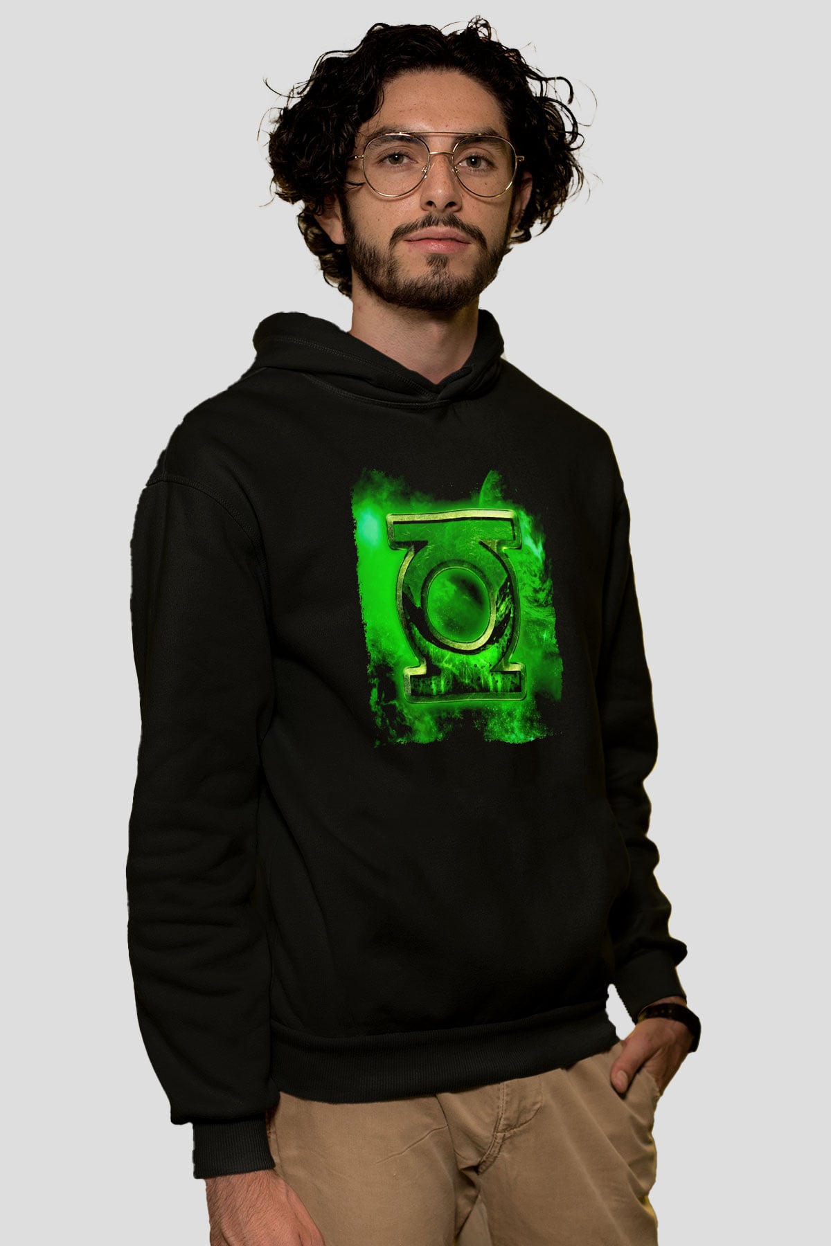 Green Lantern Siyah Unisex Hoodie