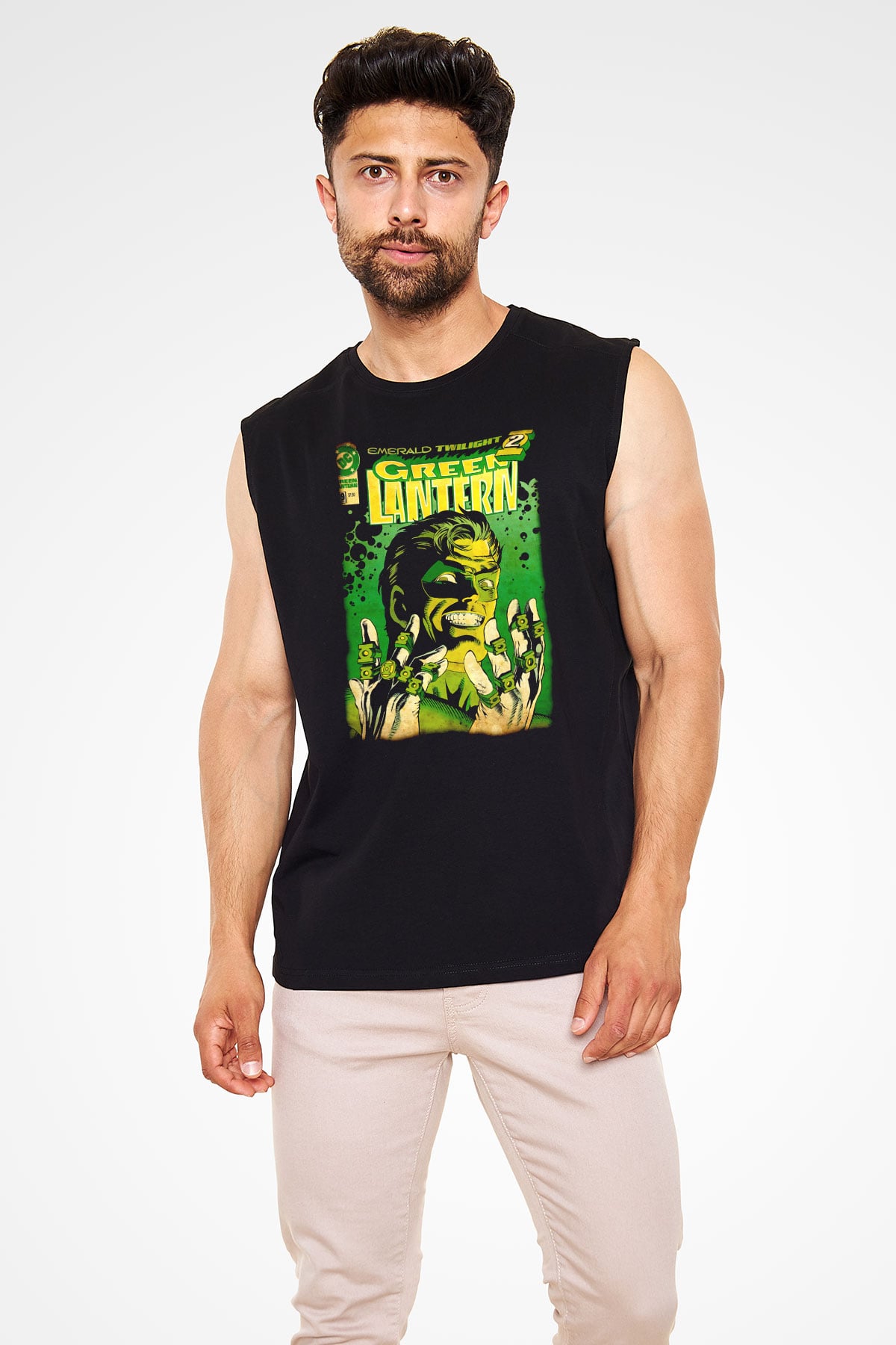 Green Lantern Siyah Unisex  Kolsuz Tişört