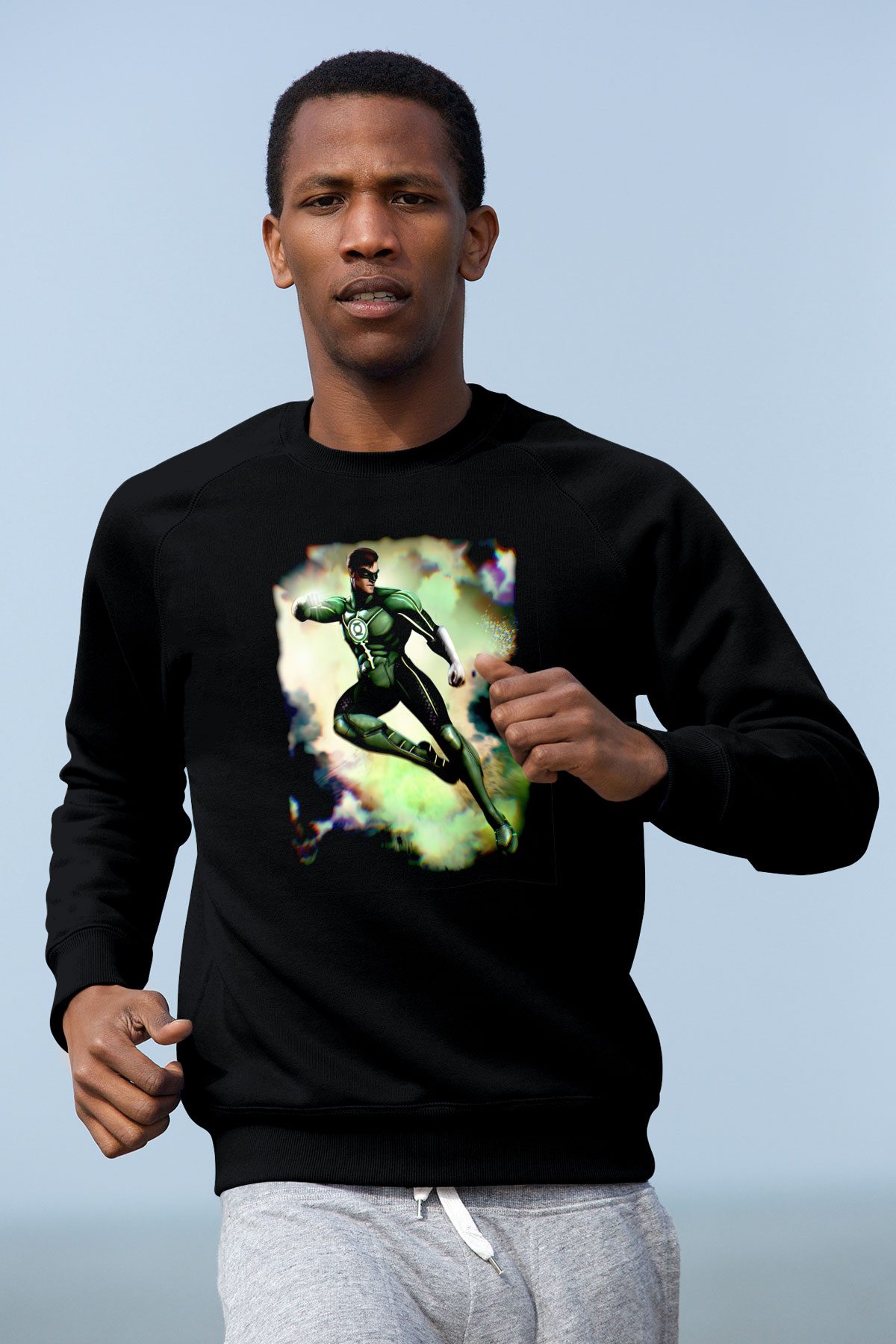 Green Lantern Siyah Unisex  Sweatshirt