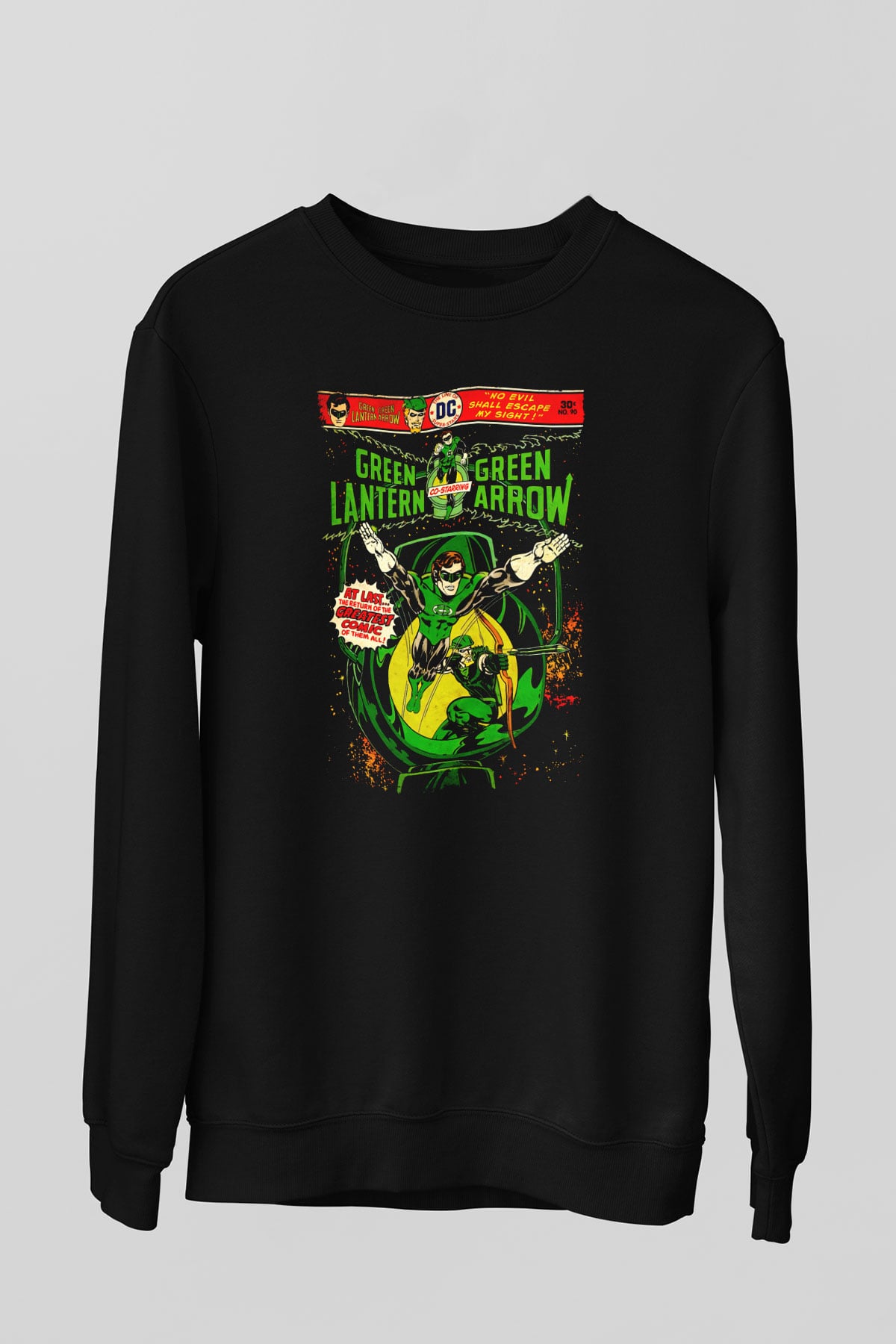 Green Lantern Siyah Unisex  Sweatshirt