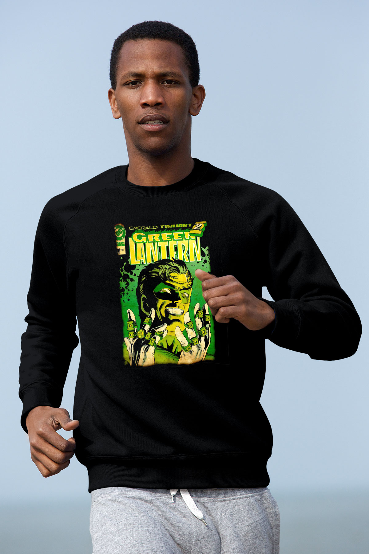 Green Lantern Siyah Unisex  Sweatshirt