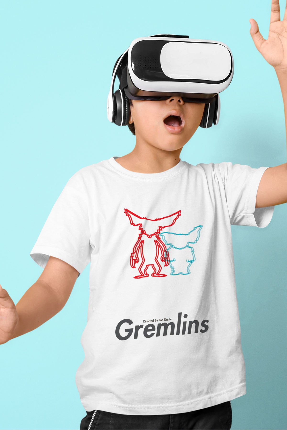 Gremlins Baskılı Beyaz Unisex Çocuk Tişört