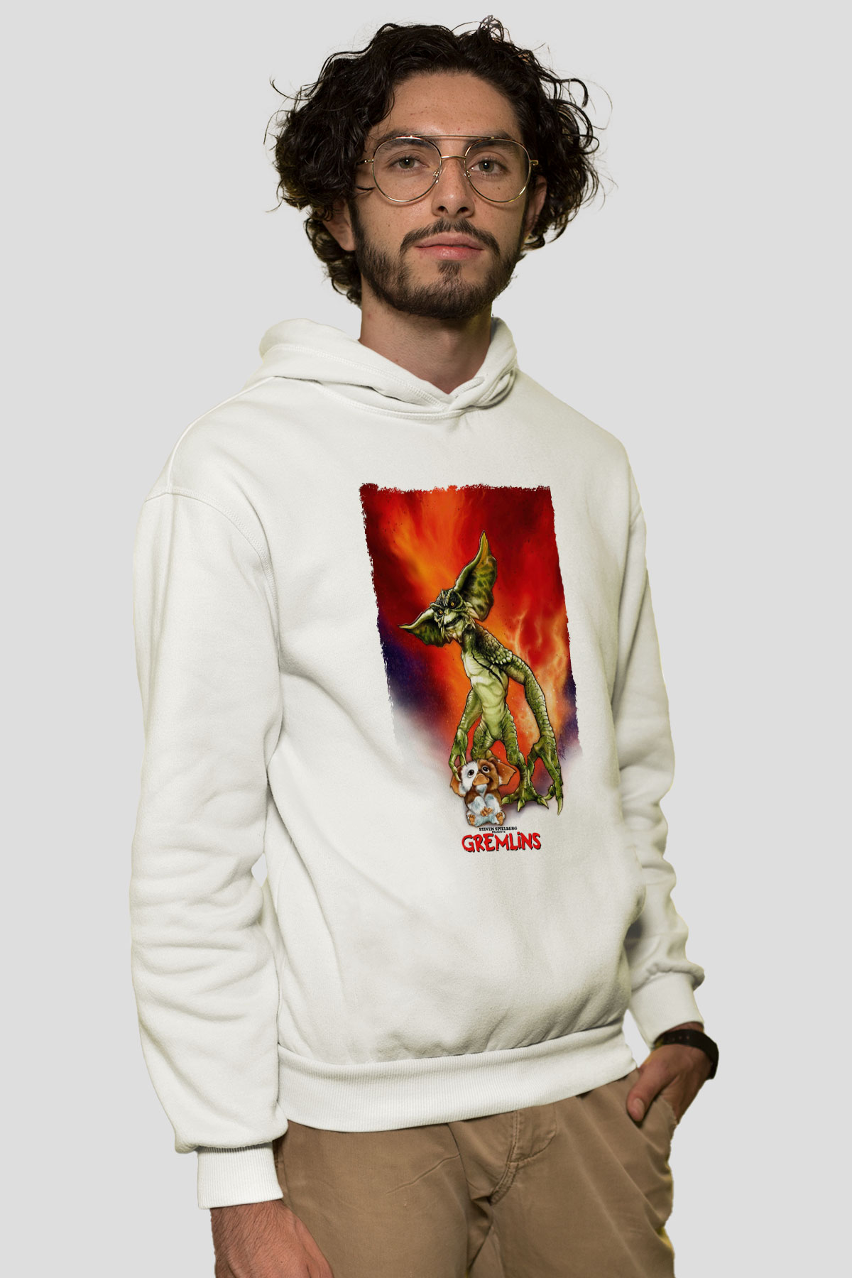 Gremlins Beyaz Unisex Hoodie