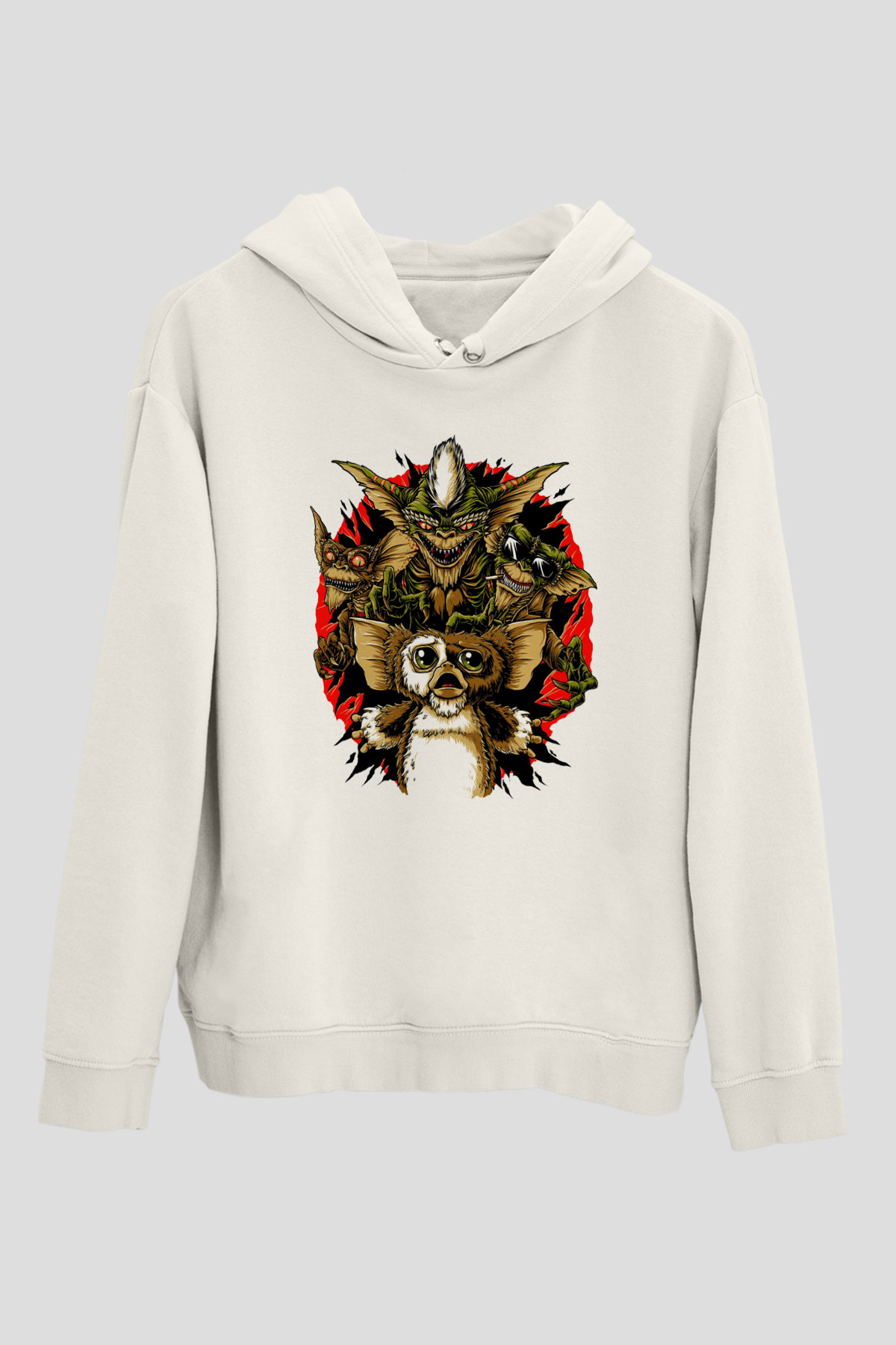Gremlins Beyaz Unisex Hoodie
