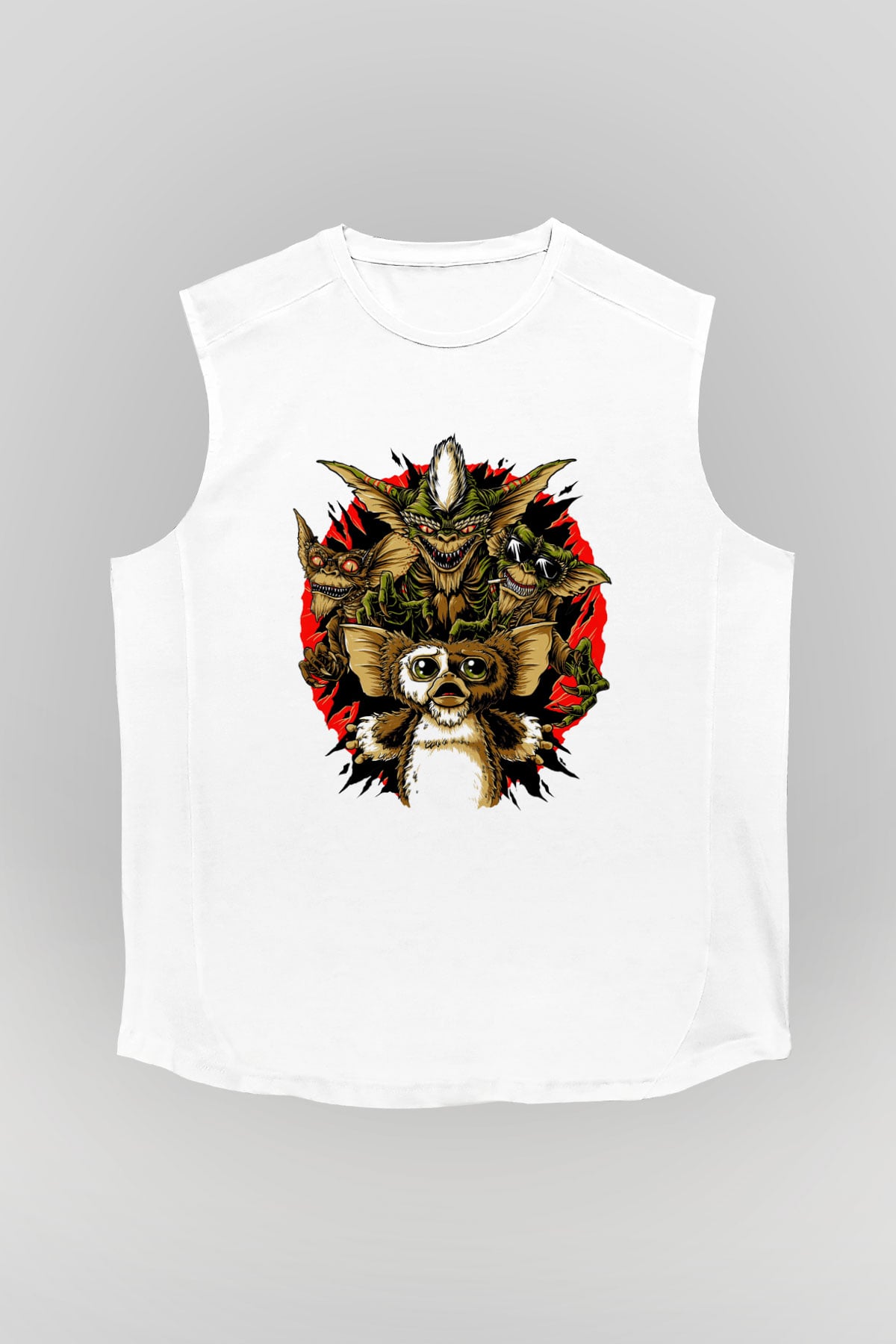 Gremlins Beyaz Unisex Kolsuz Tişört