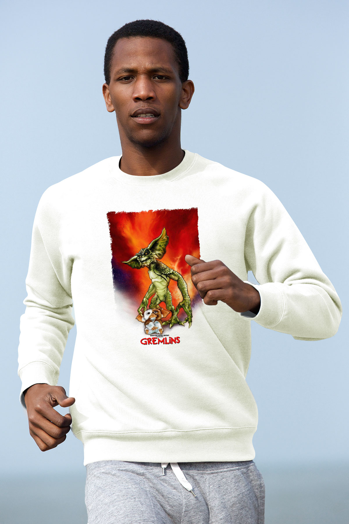 Gremlins Beyaz Unisex Sweatshirt