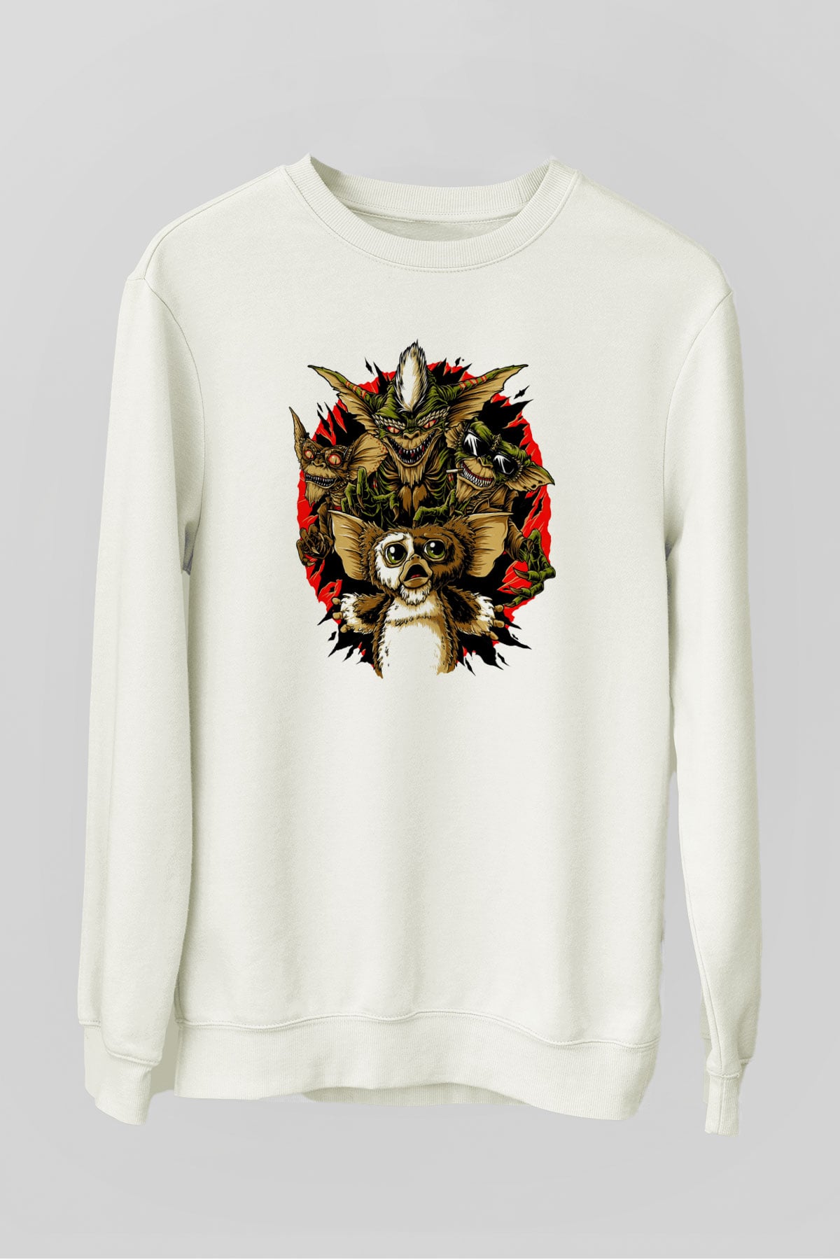 Gremlins Beyaz Unisex Sweatshirt