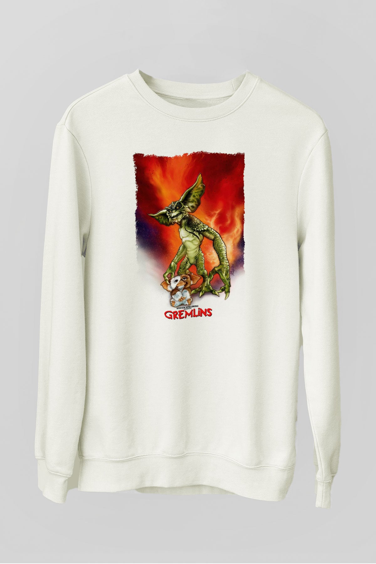 Gremlins Beyaz Unisex Sweatshirt