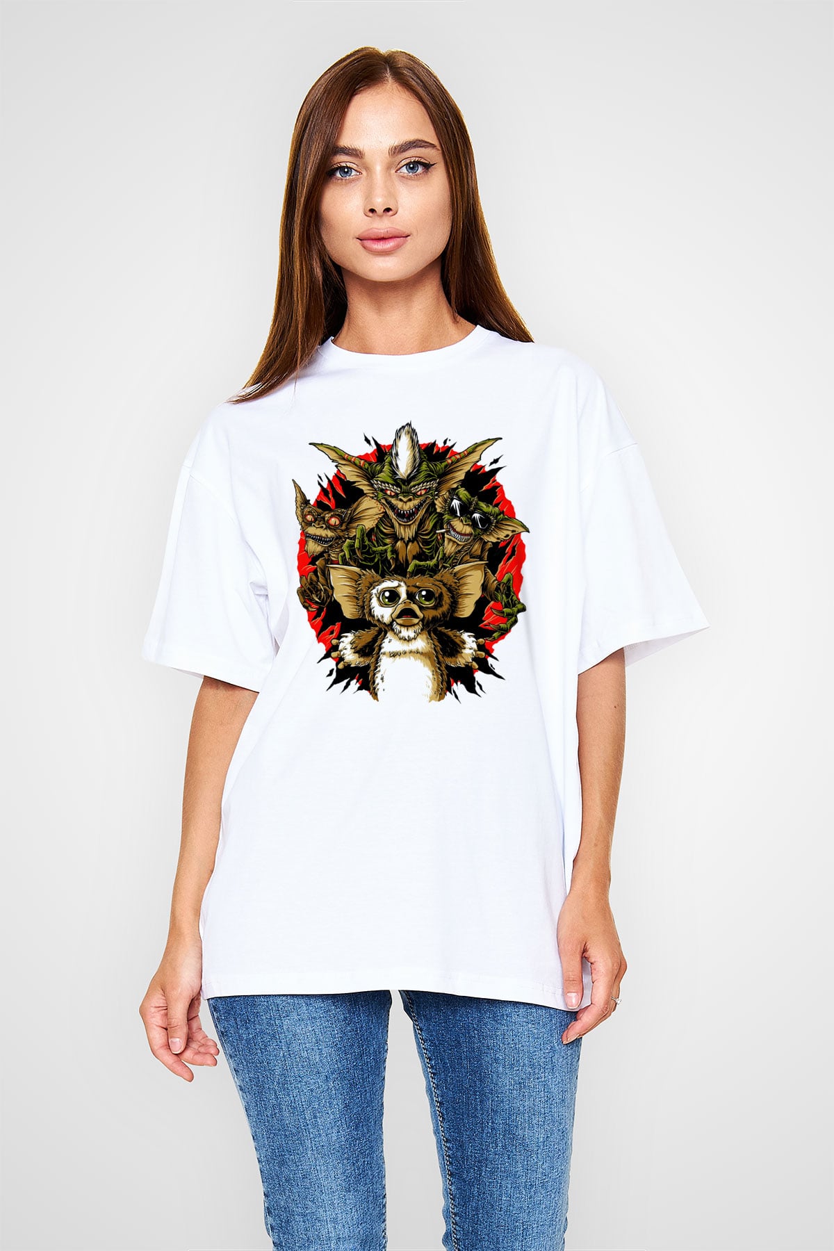 Gremlins Beyaz Unisex Tişört T-Shirt