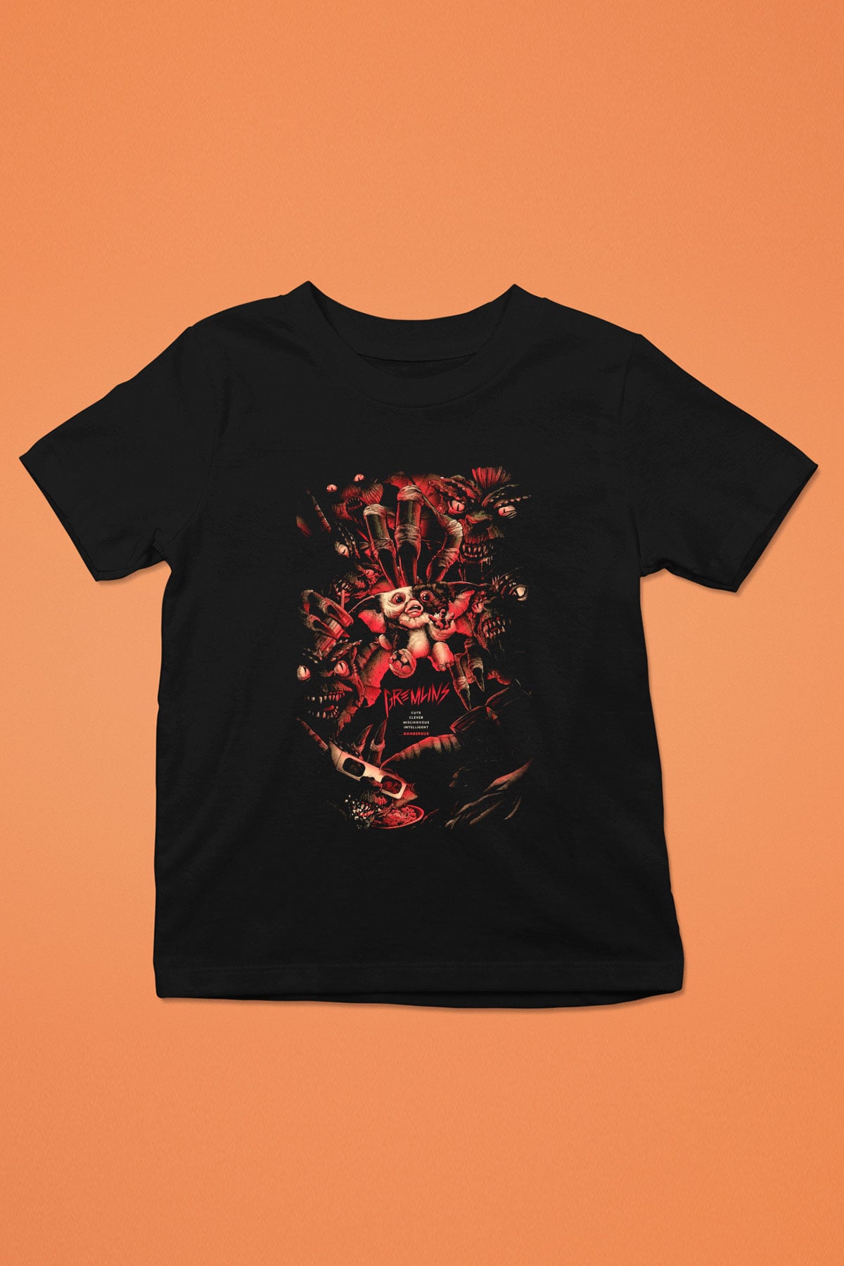 Gremlins Gremlinler Baskılı Siyah Unisex Çocuk Tişört