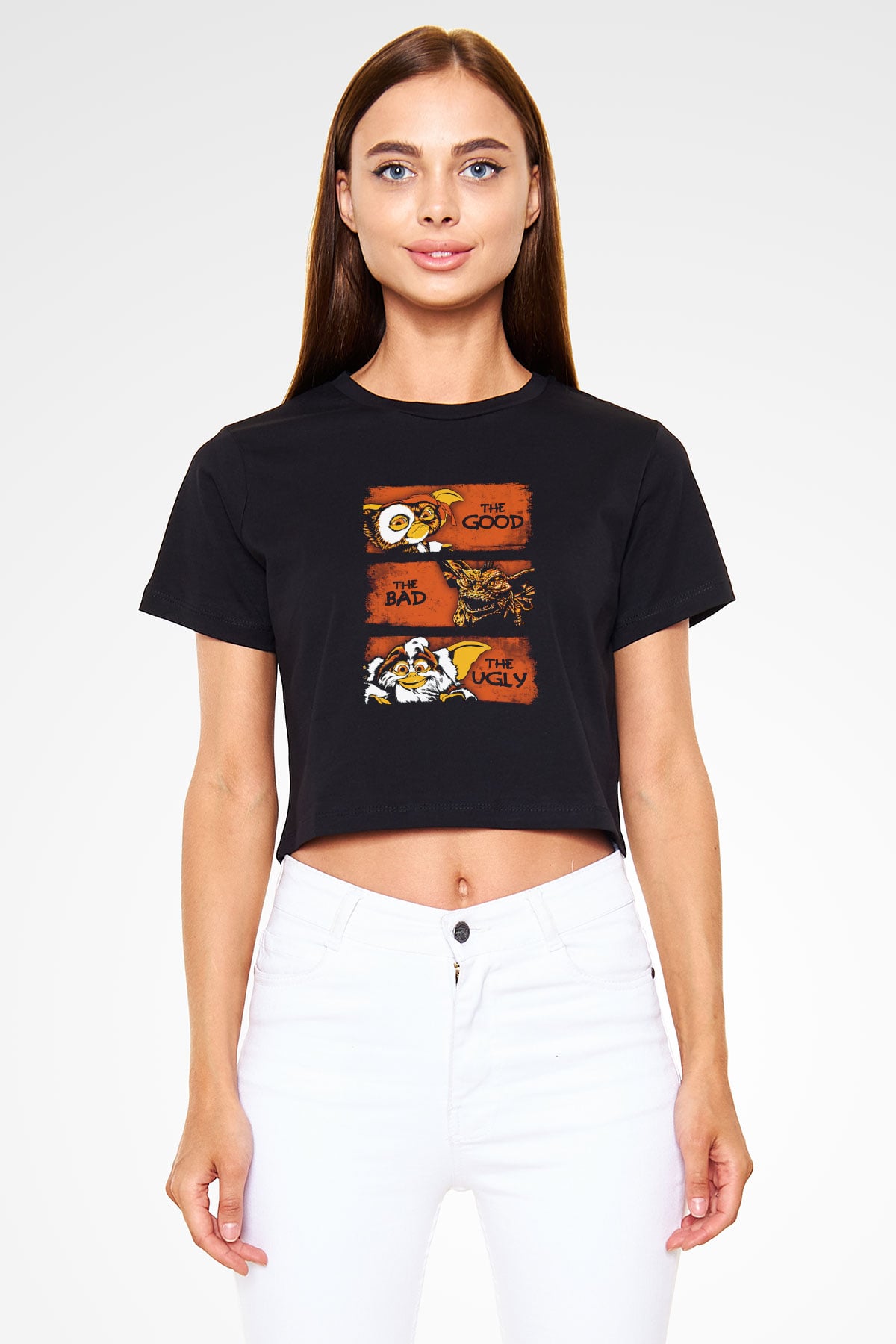 Gremlins Gremlinler Siyah Crop Top Tişört