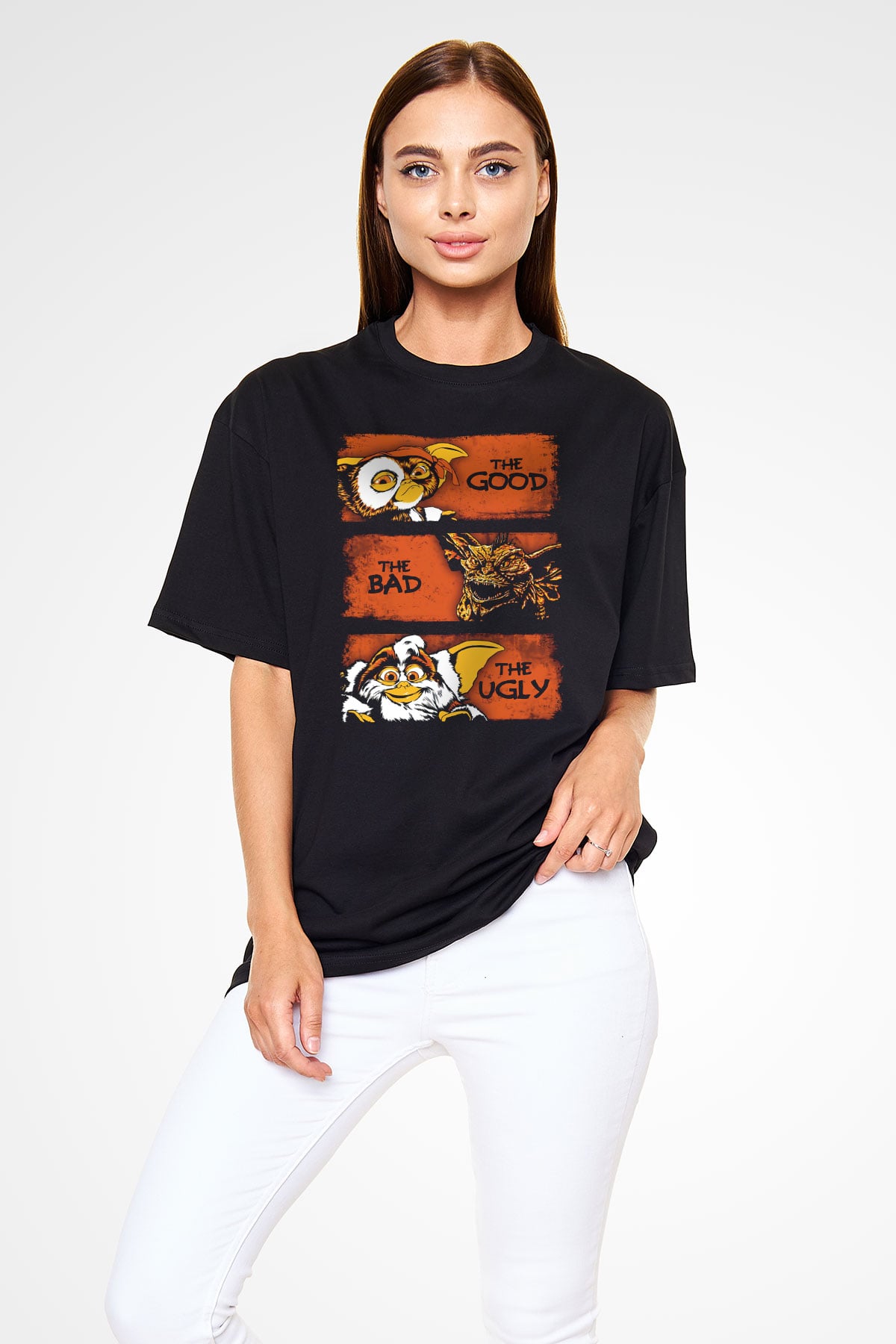 Gremlins Gremlinler Siyah Unisex Oversize Tişört