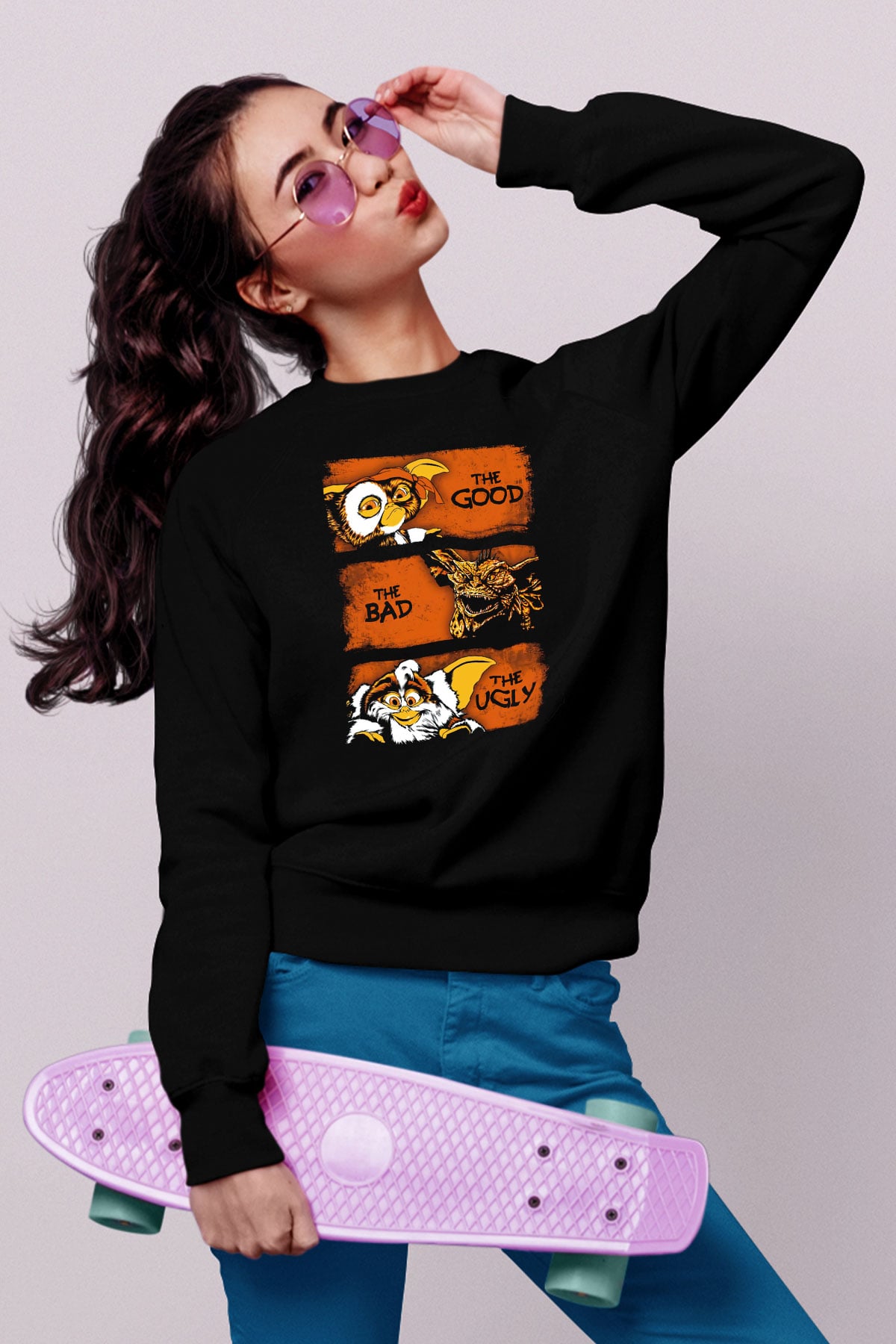 Gremlins Gremlinler Siyah Unisex Sweatshirt