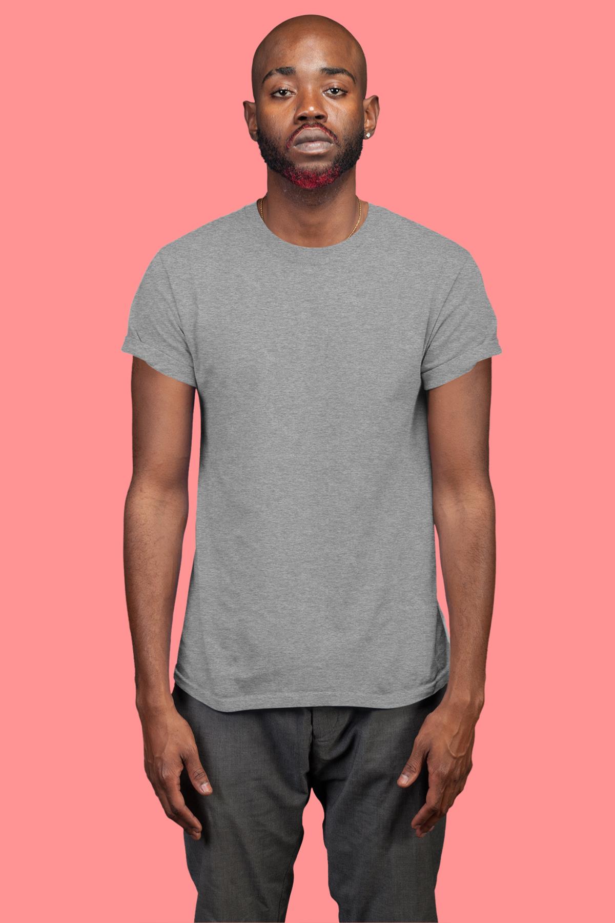 Gri Basic Unisex Tişört T-Shirt - TişörtFabrikası
