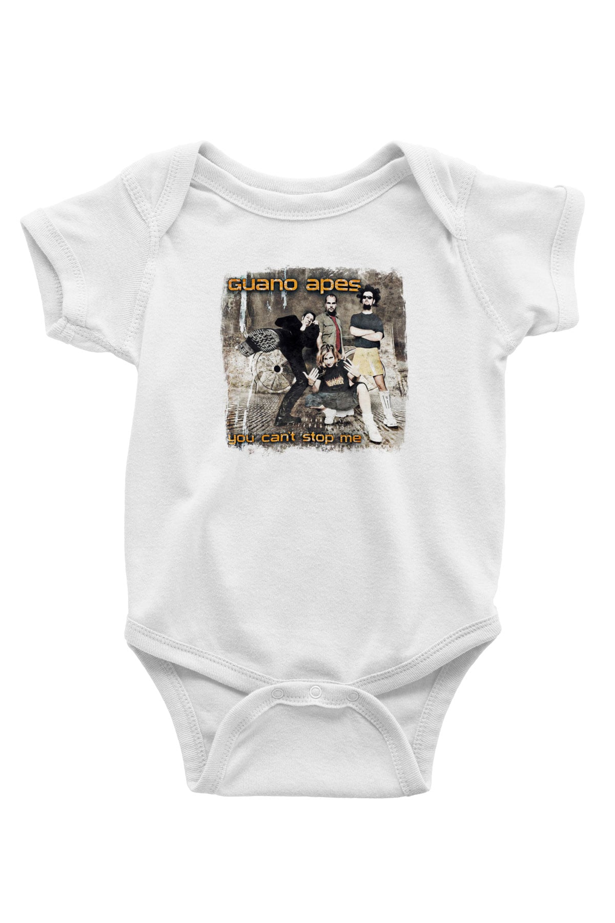 Guano Apes Baskılı Unisex Beyaz Bebek Body - Zıbın