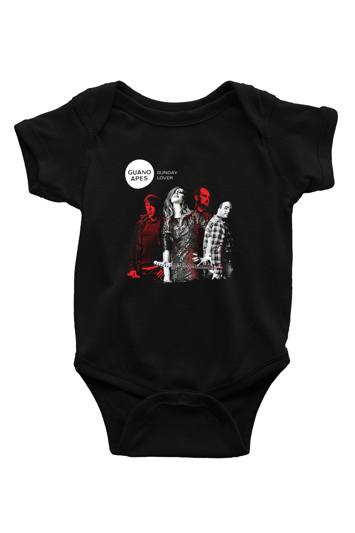Guano Apes Baskılı Unisex Siyah Bebek Body - Zıbın