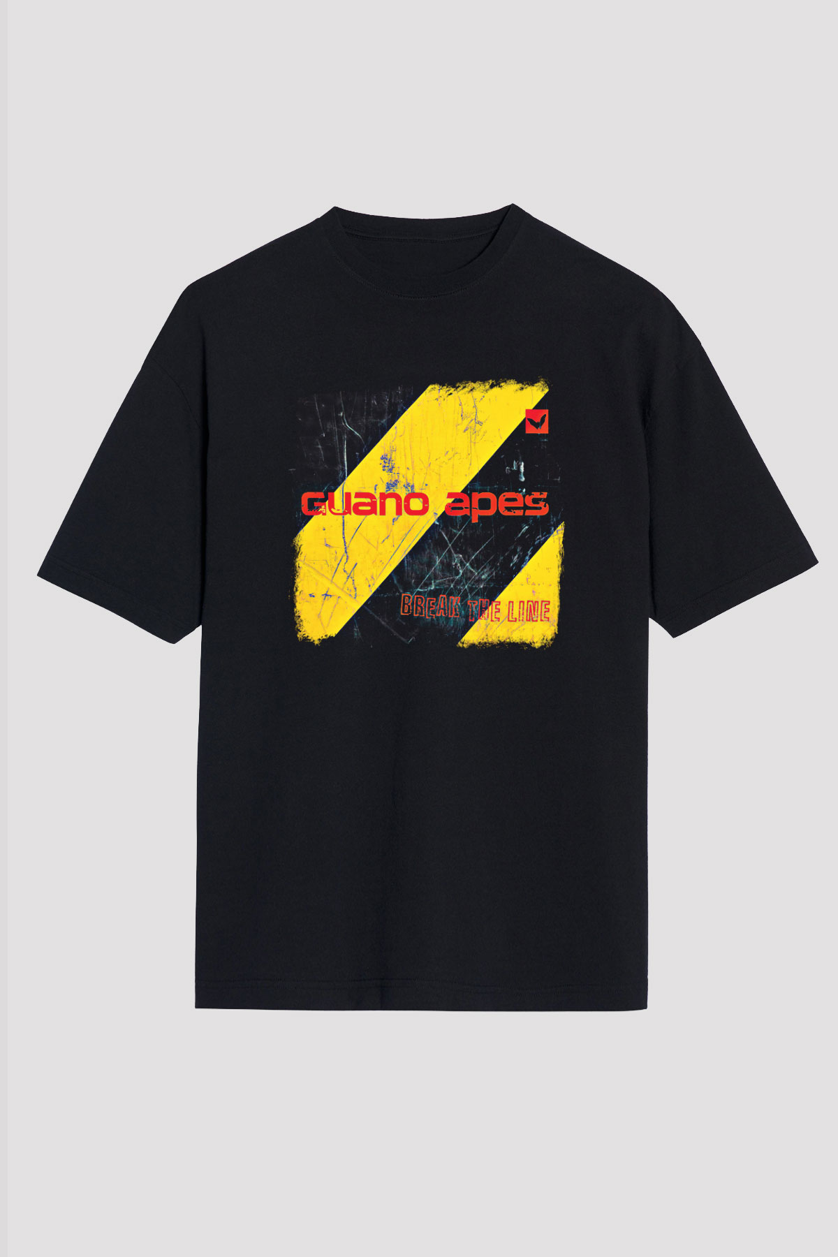 Guano Apes Baskılı Unisex Siyah Oversize Tişört
