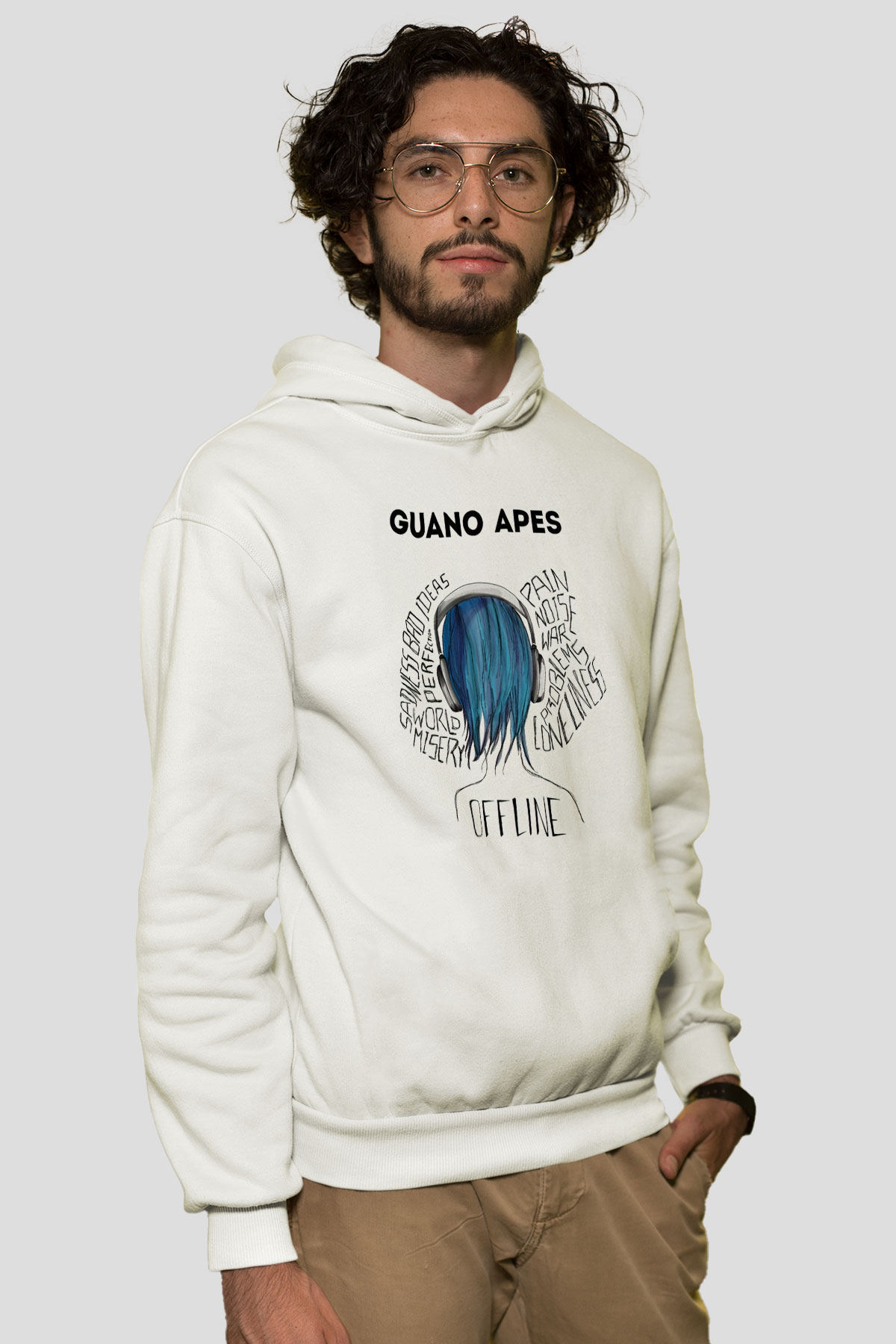 Guano Apes Beyaz Unisex Kapüşonlu Sweatshirt