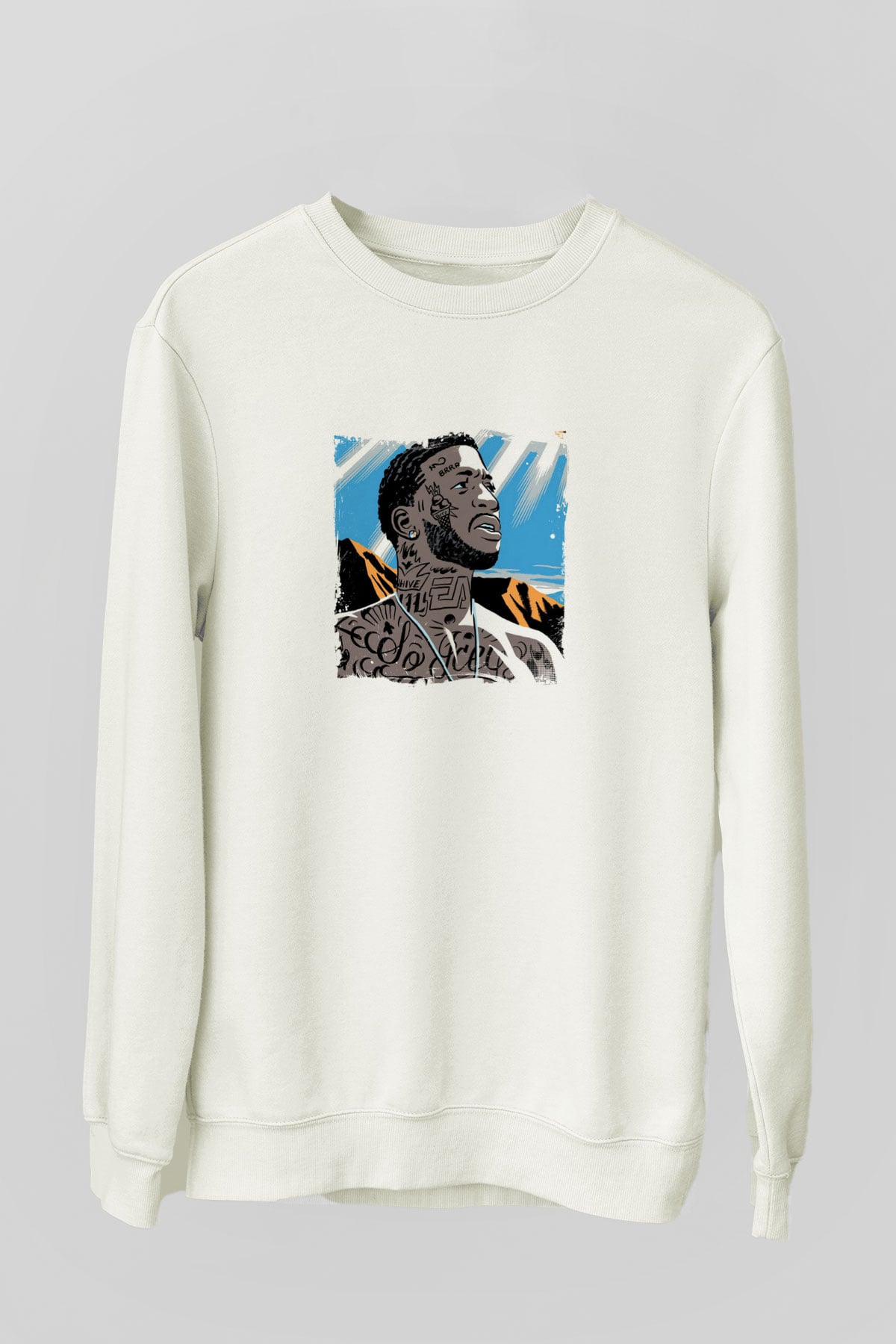 Gucci Mane Baskılı Unisex Beyaz Sweatshirt