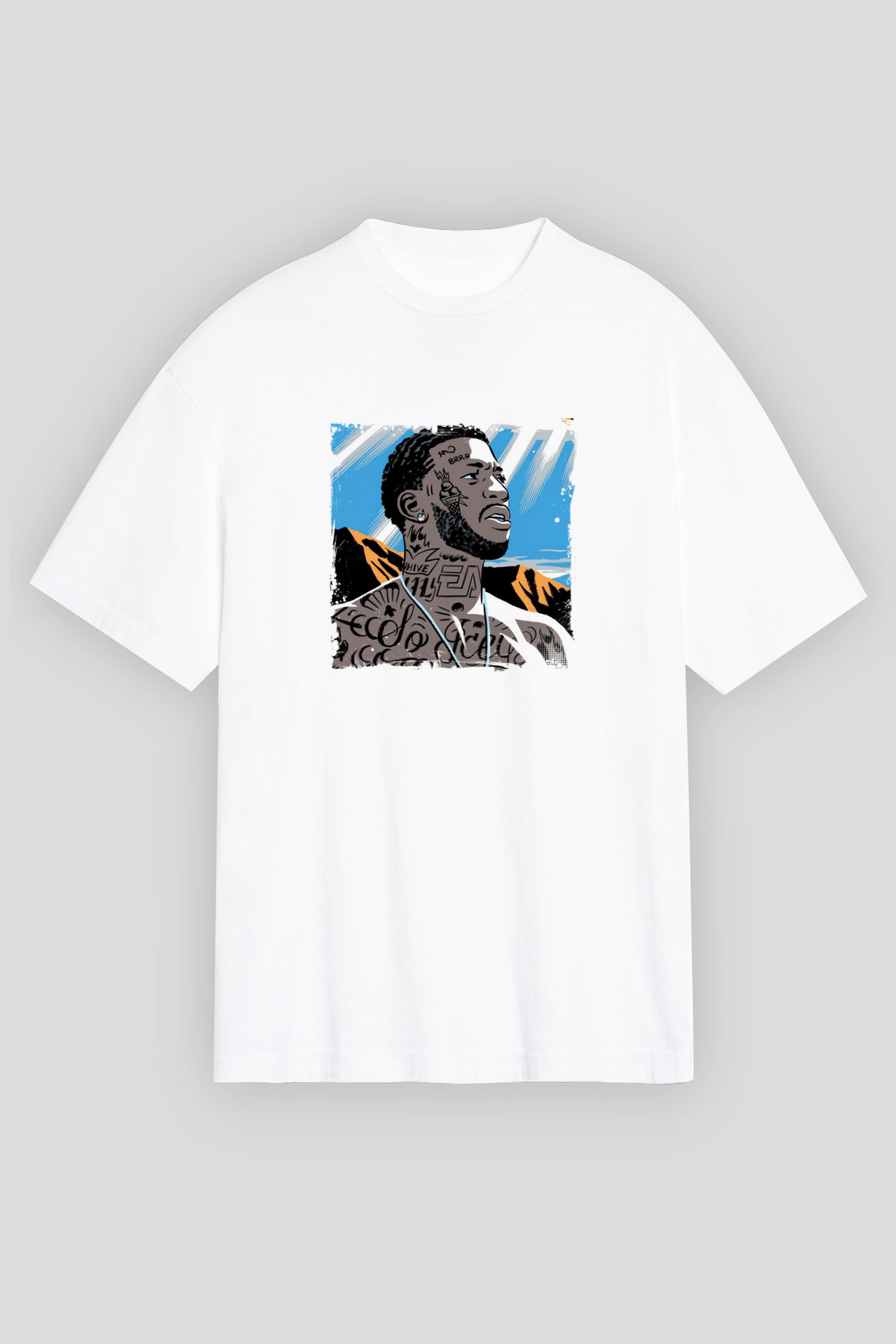 Gucci Mane Baskılı Unisex Beyaz Tişört