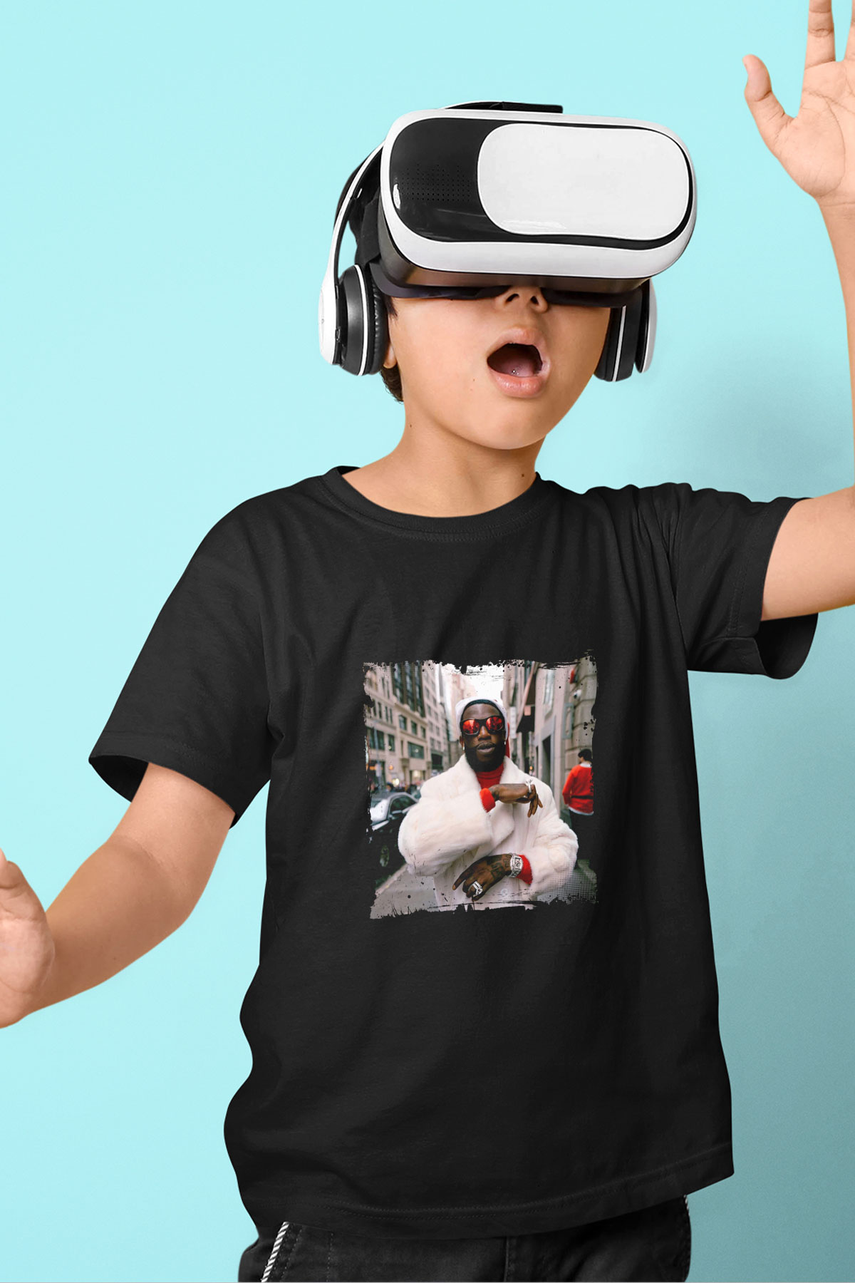 Gucci Mane Baskılı Unisex Siyah Çocuk Tişört