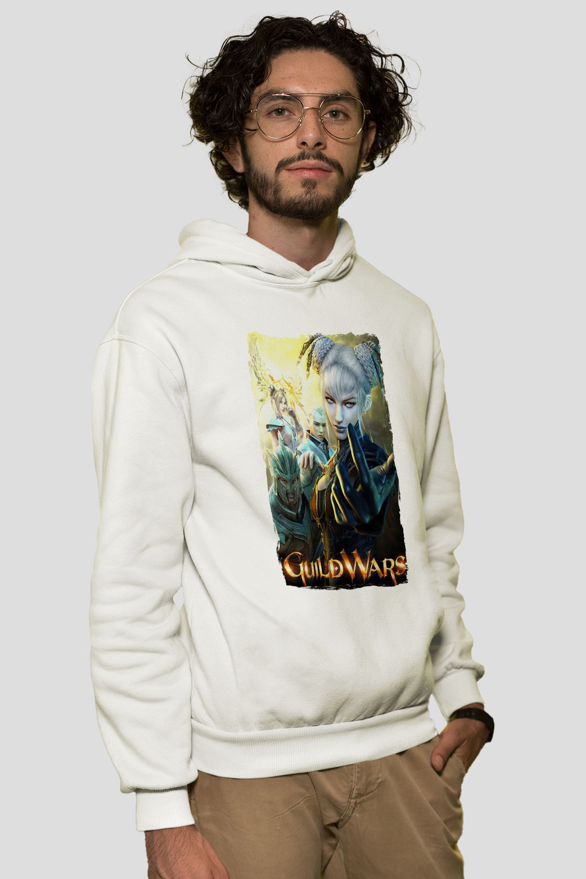 Guild Wars Beyaz Unisex Hoodie