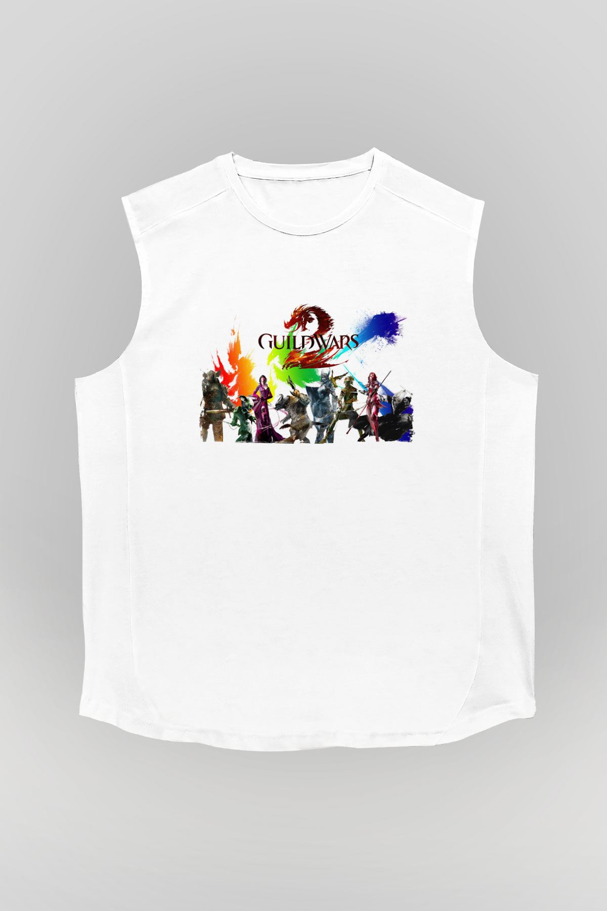Guild Wars Beyaz Unisex Kolsuz Tişört