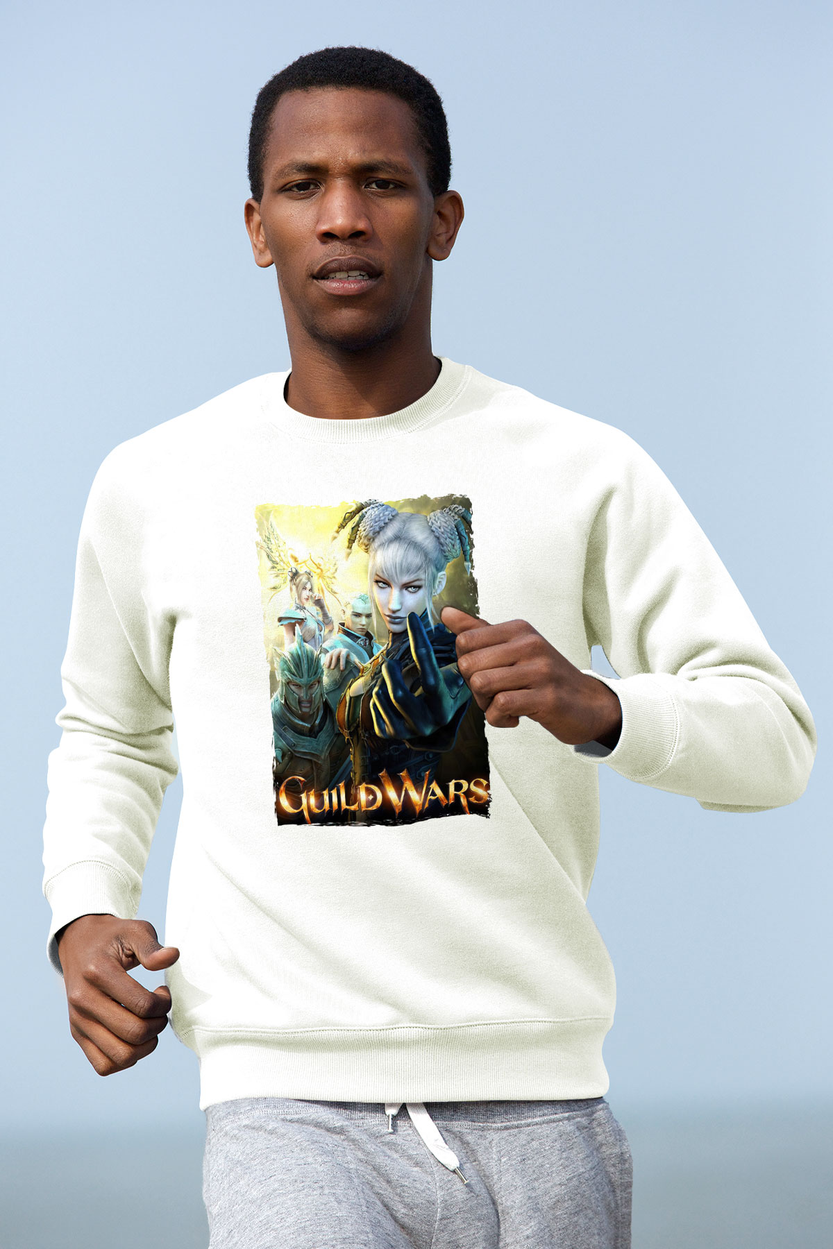 Guild Wars Beyaz Unisex Sweatshirt