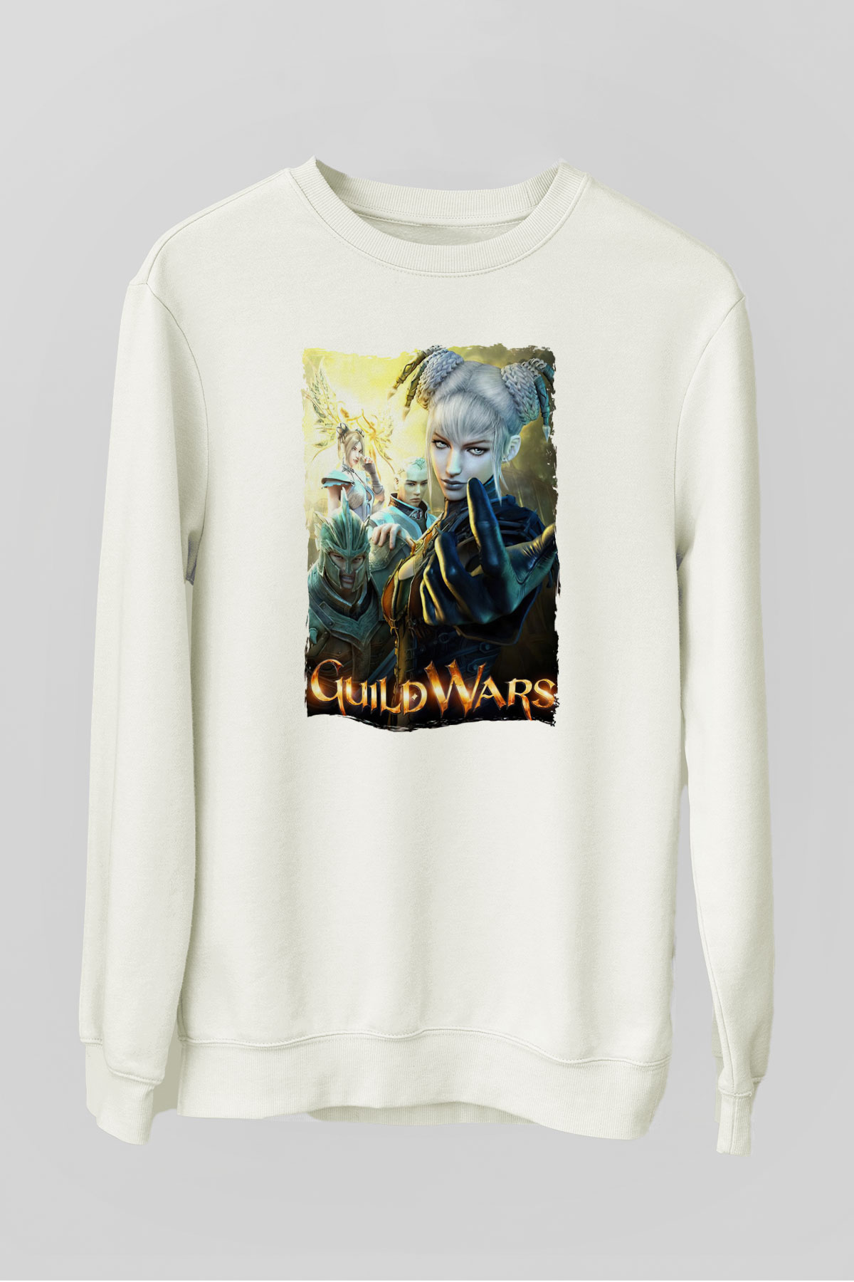 Guild Wars Beyaz Unisex Sweatshirt