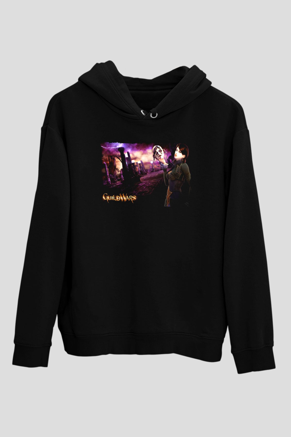 Guild Wars Siyah Unisex Hoodie