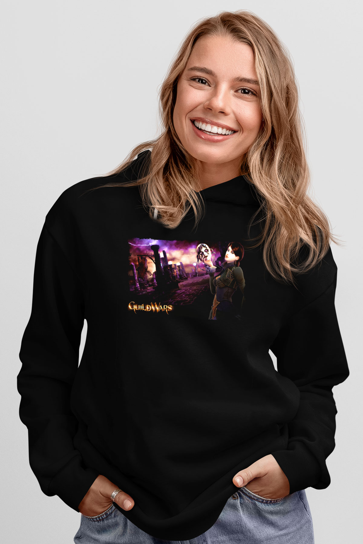 Guild Wars Siyah Unisex Hoodie