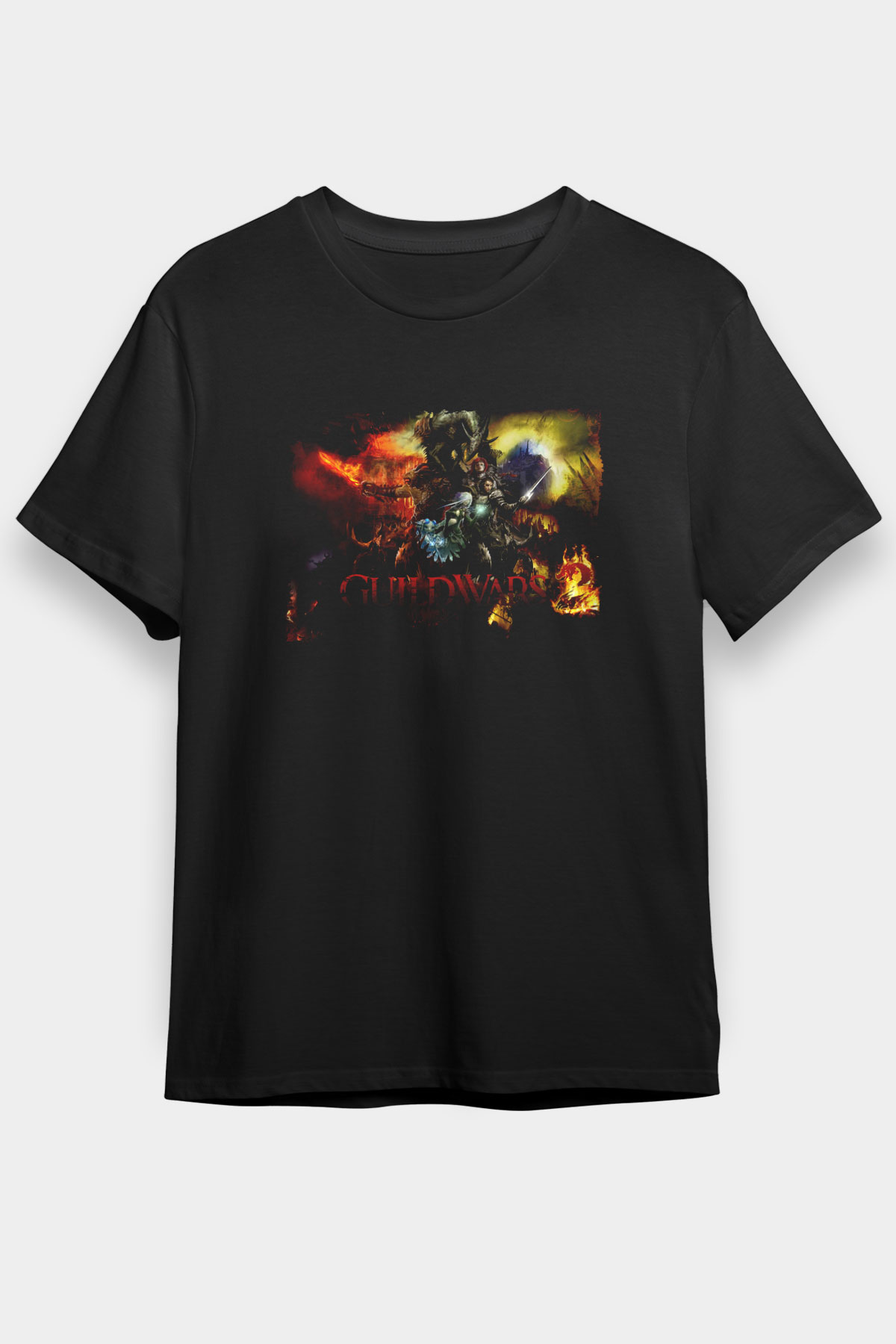 Guild Wars Siyah Unisex Tişört T-Shirt