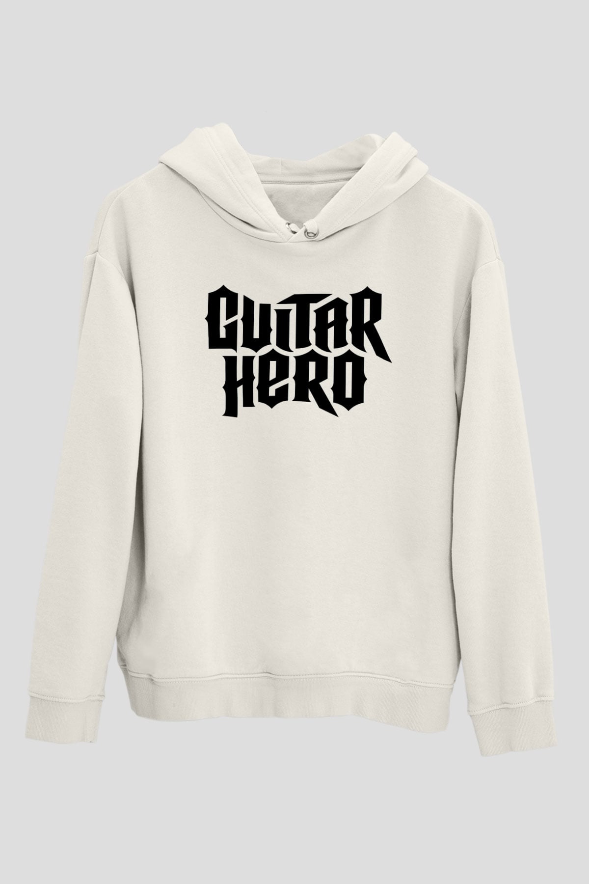 Guitar Hero Beyaz Unisex Kapşonlu Sweatshirt
